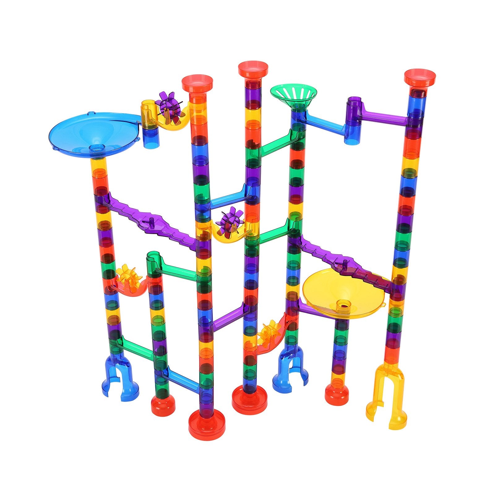 Marble Run Building Block STEM Toy Set with Glow Marbles Educational Maze Game