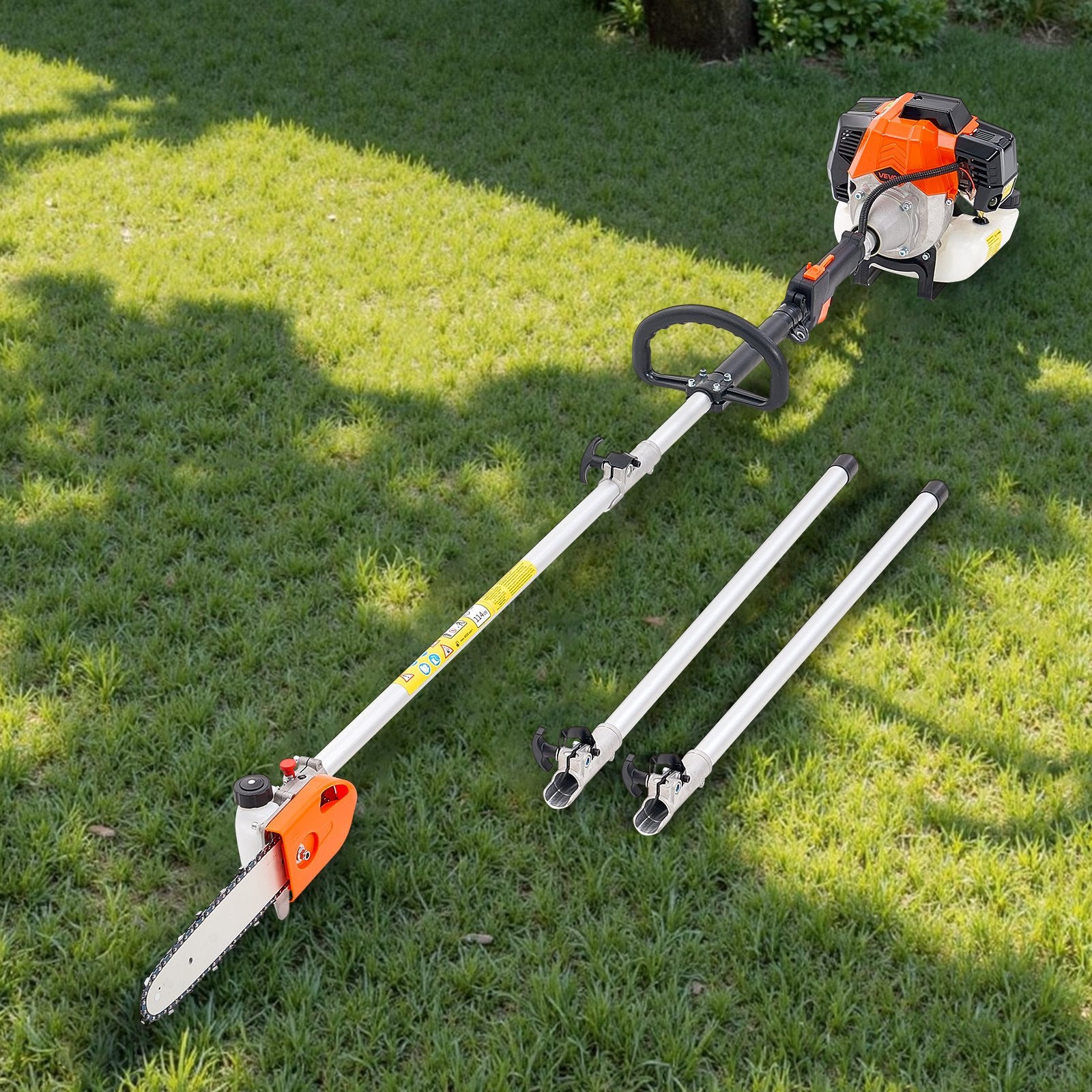 Gas Pole Saw 43CC 2-Stroke with 25.4cm Bar 2.1-3.6m Extendable Chainsaw