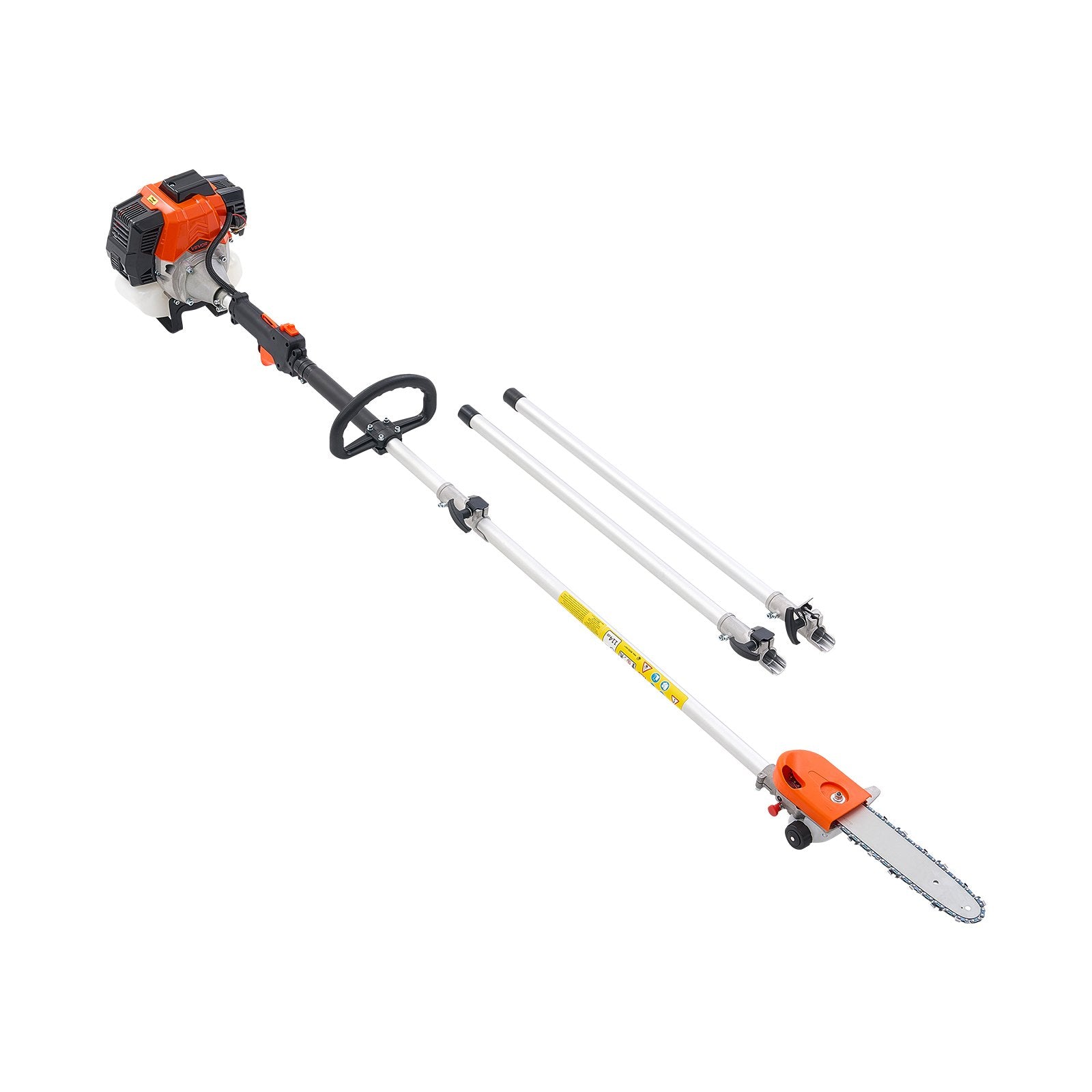Gas Pole Saw 43CC 2-Stroke with 25.4cm Bar 2.1-3.6m Extendable Chainsaw