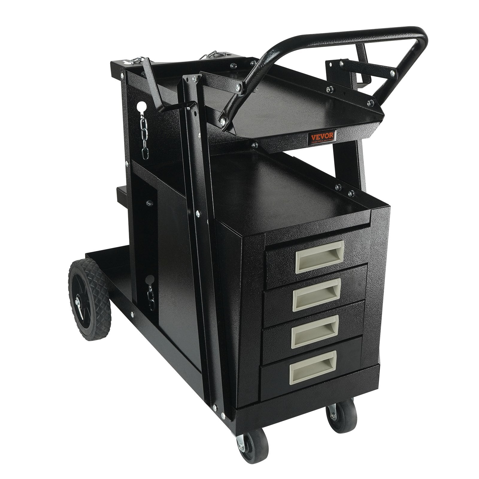 Welding Cart 2-Tier 4-Drawer Heavy-Duty 265lbs Capacity with Swivel Wheels