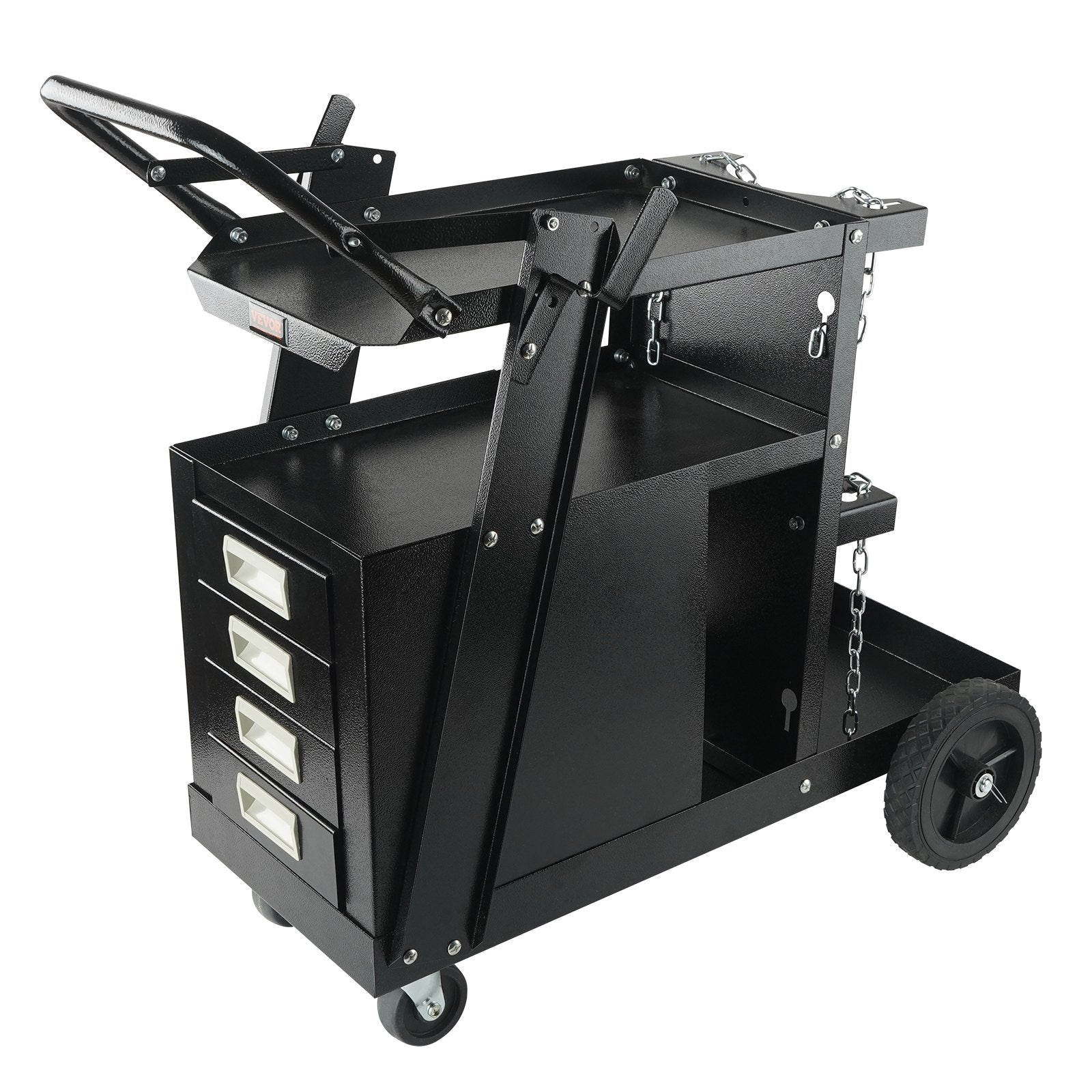 Welding Cart 2-Tier 4-Drawer Heavy-Duty 265lbs Capacity with Swivel Wheels