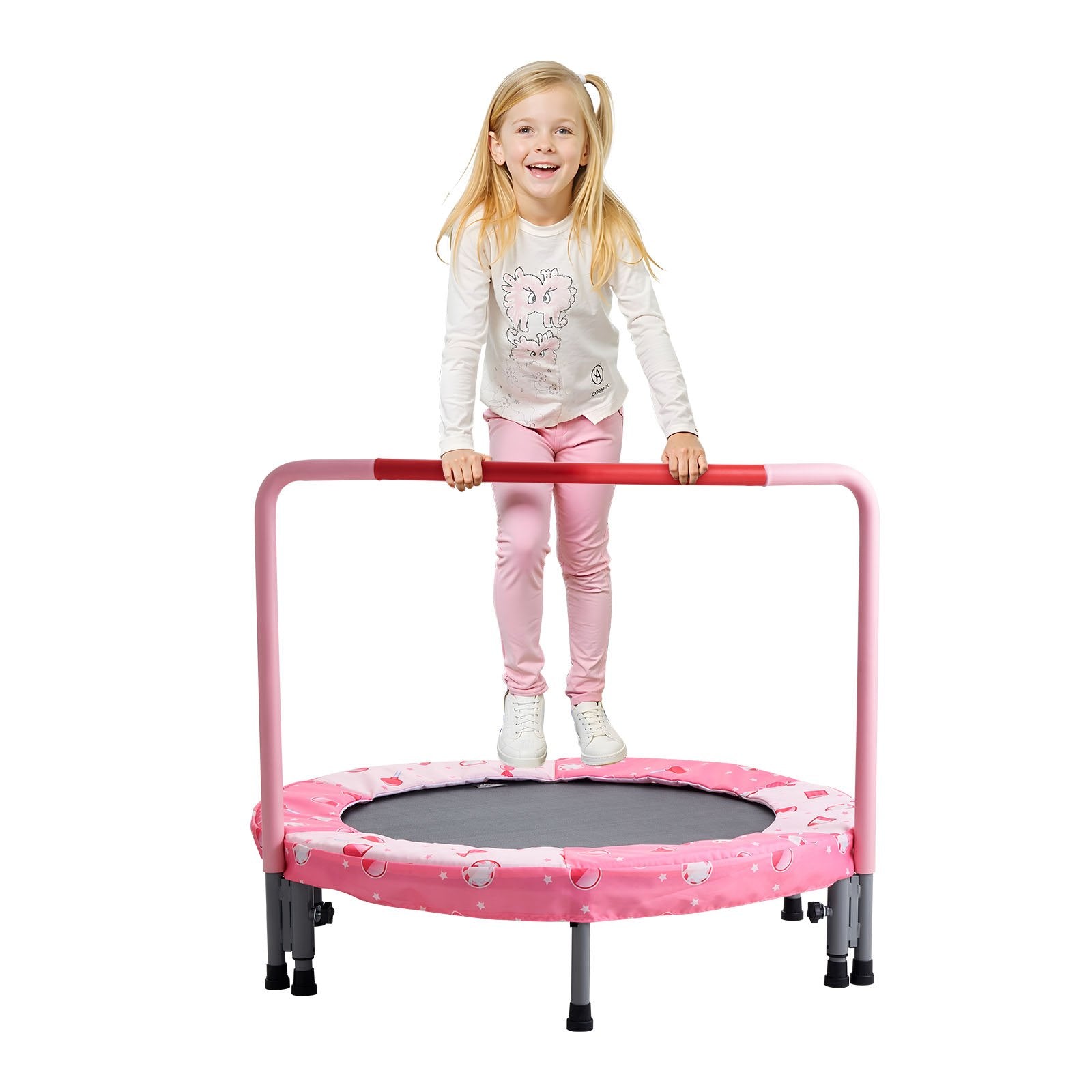 36" Kids Trampoline 3FT Foldable Indoor Outdoor Mini Trampoline with Handle Red