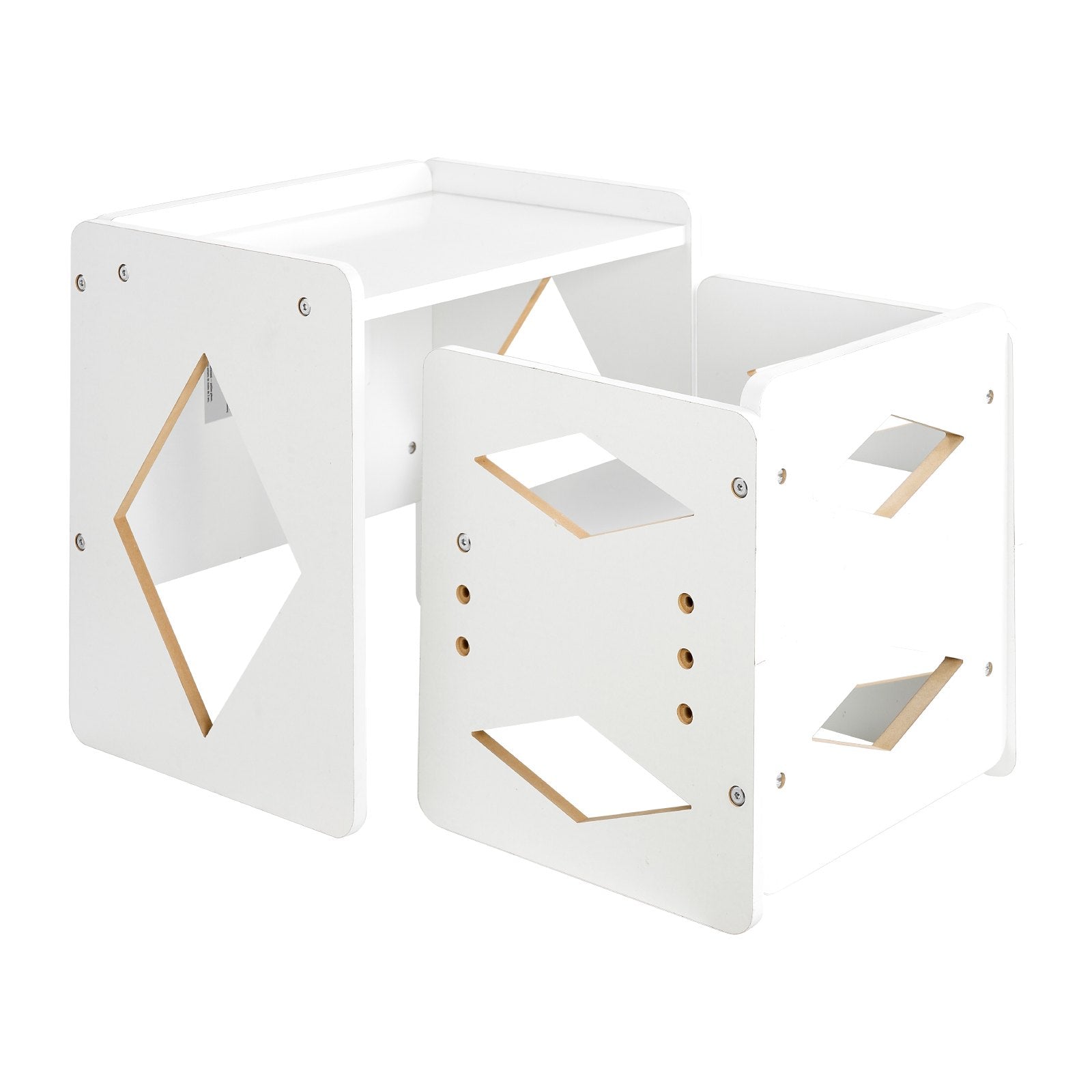 Montessori Weaning Table Chair Set Wooden Adjustable Height Kids 1-5 White