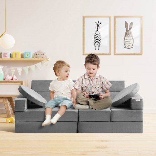 VEVOR 15pcs Modular Kids Nugget Couch Foam Sofa High Density 25D Sponge