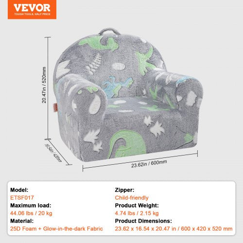 VEVOR Kids Chair Glow in the Dark Toddler Sofa Bed Armchair Playroom