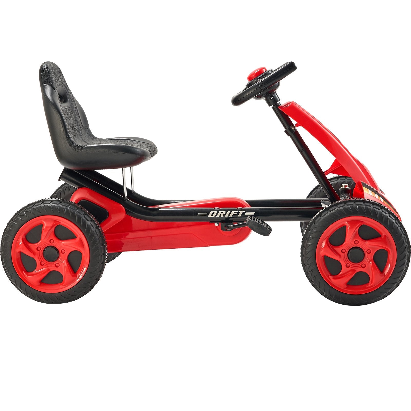 Kids Pedal Go Kart 4-Wheel Off-Road Ride-On Toy with Adjustable Seat Red