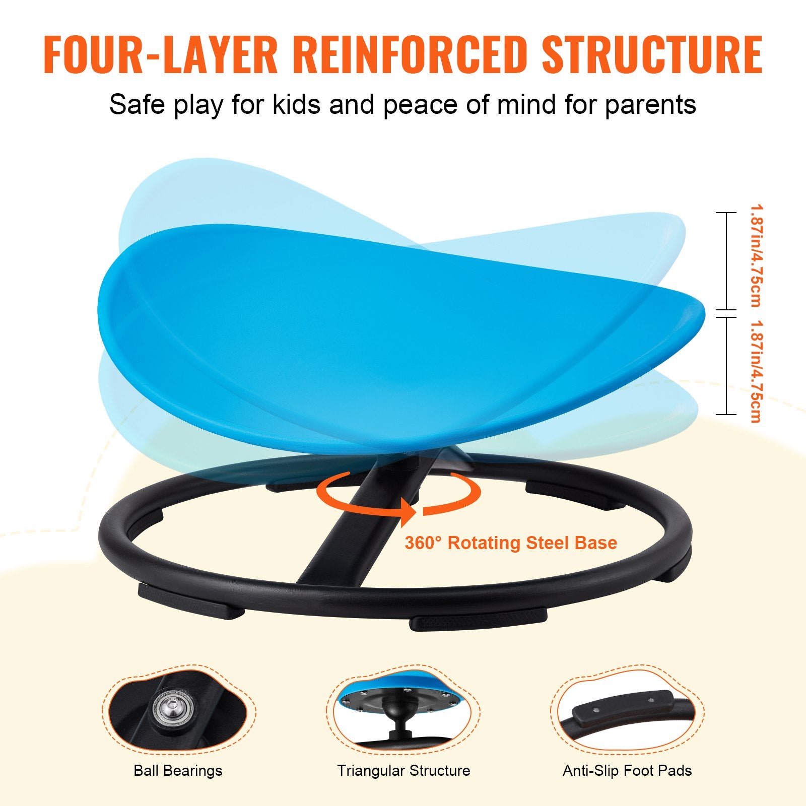 Kids Swivel Chair, 220 LBS Capacity, Sensory Spinning Chair for Autistic Kids