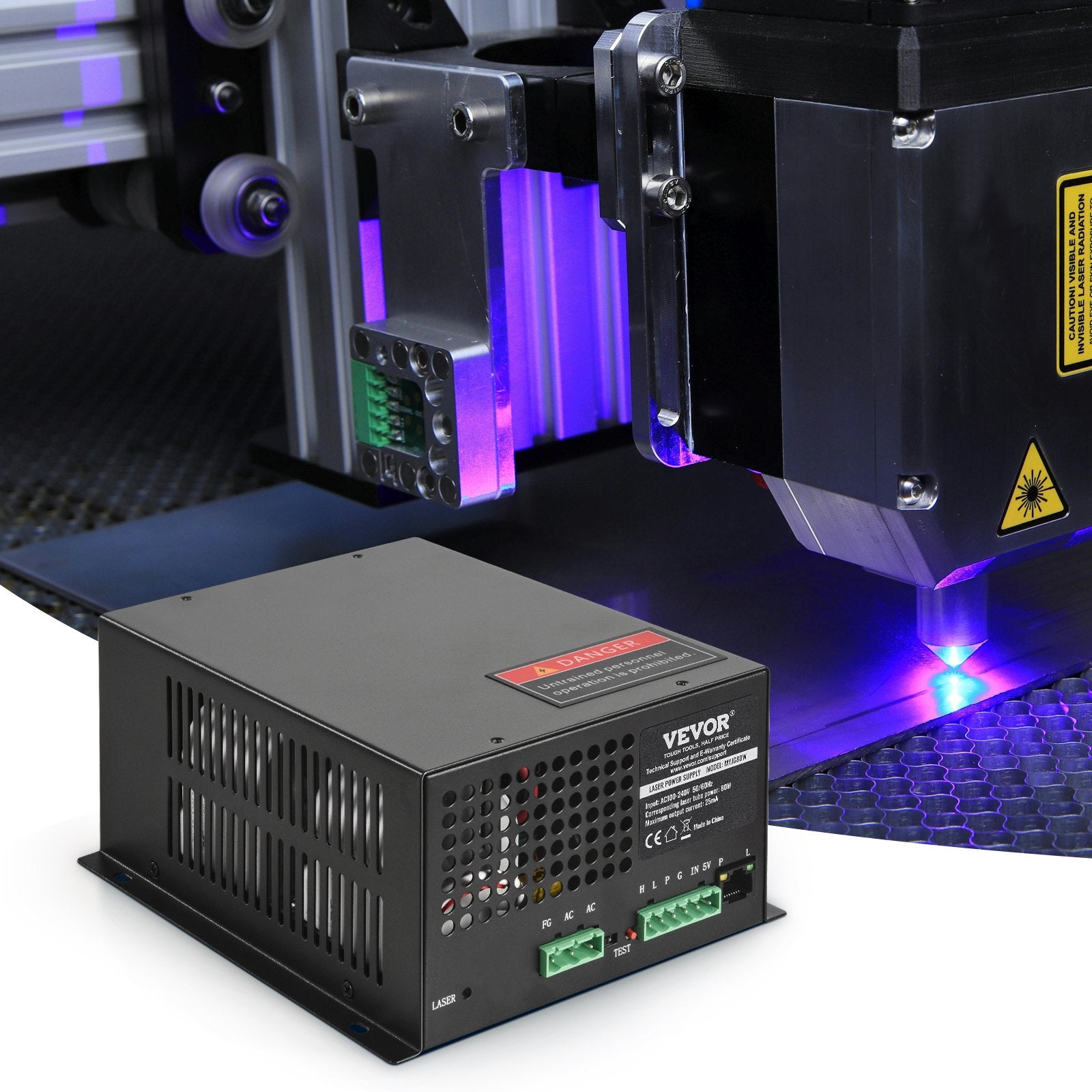 CO2 Laser Power Supply, 80W Power Supply for 80W Laser Tube