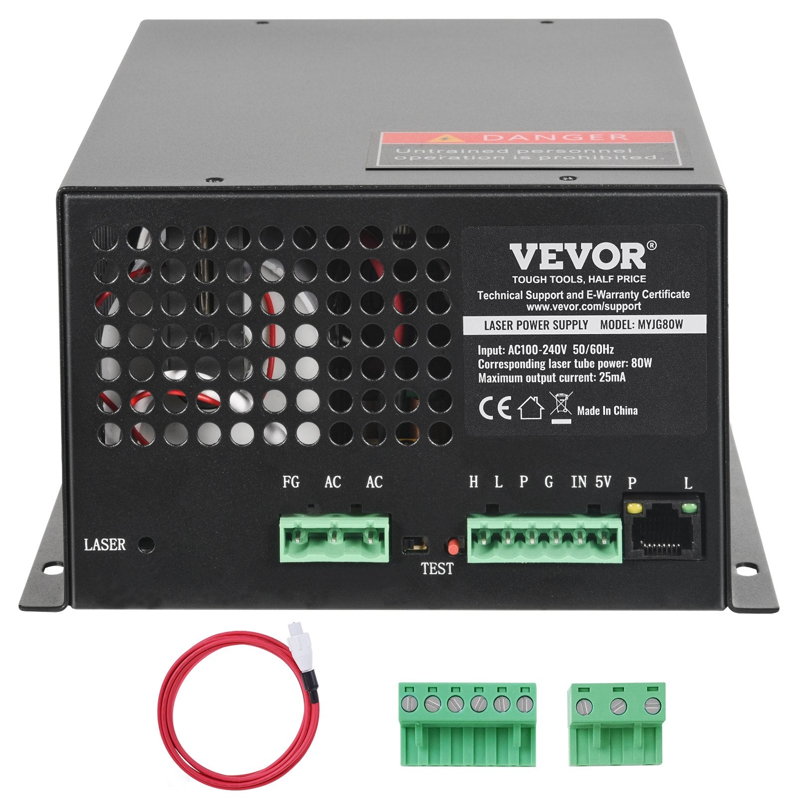 CO2 Laser Power Supply, 80W Power Supply for 80W Laser Tube