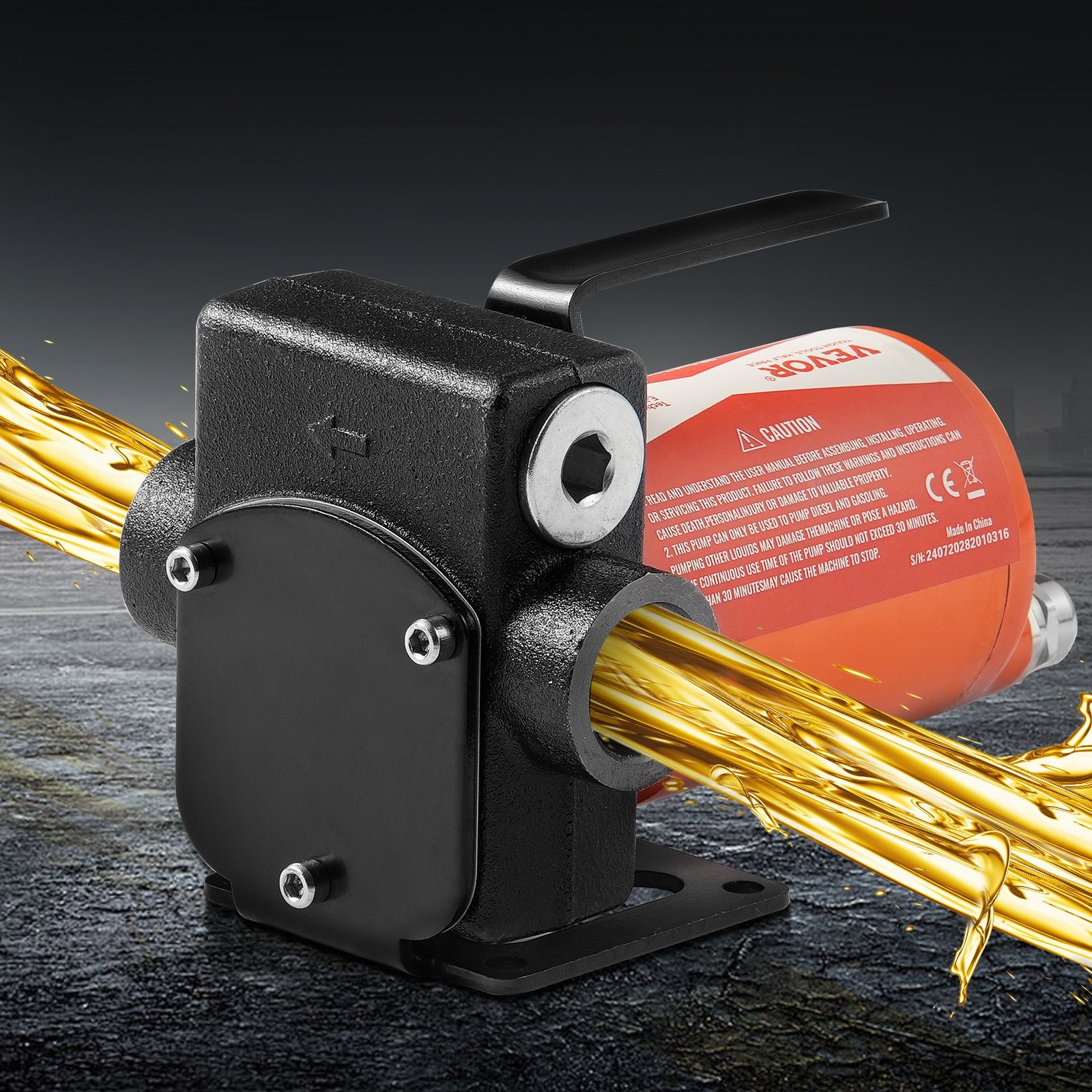 Fuel Transfer Pump 12V DC 5.3 GPM Portable Diesel Gasoline Auto Nozzle