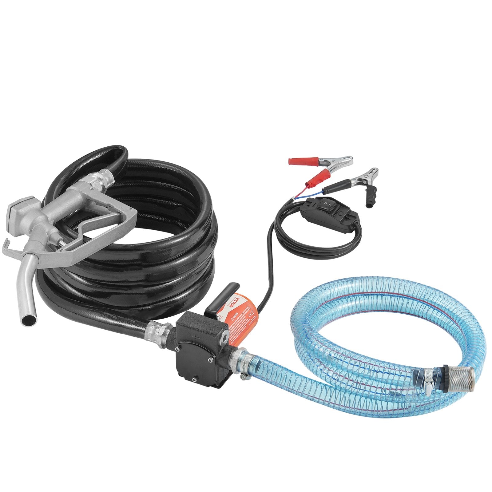 Fuel Transfer Pump 12V DC 5.3 GPM Portable Diesel Gasoline Auto Nozzle