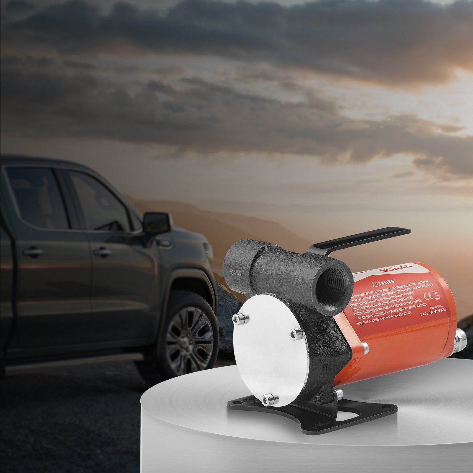 Fuel Transfer Pump 12V DC 8GPM 1/6 HP Portable Electric Auto Shut-Off Nozzle