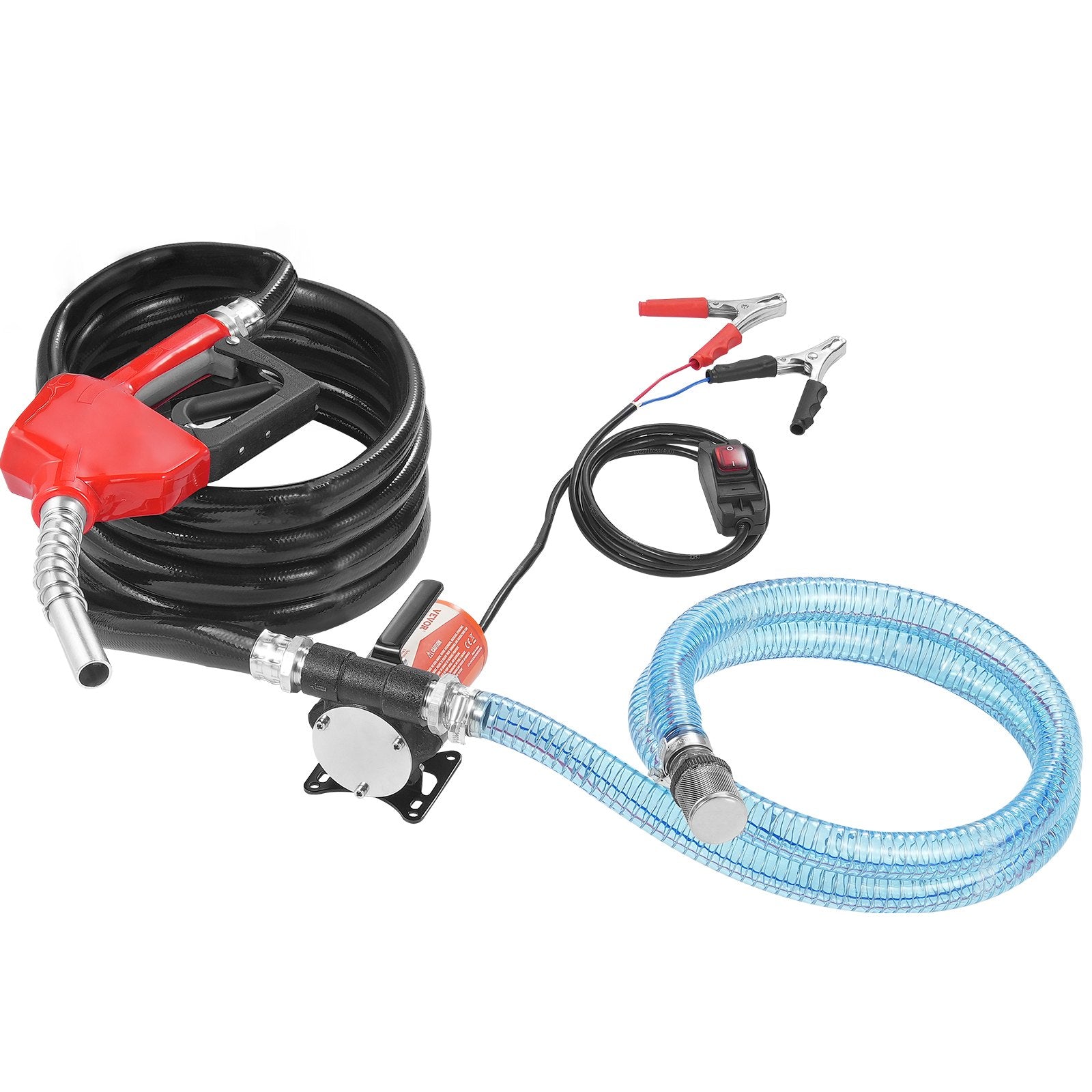Fuel Transfer Pump 12V DC 8GPM 1/6 HP Portable Electric Auto Shut-Off Nozzle