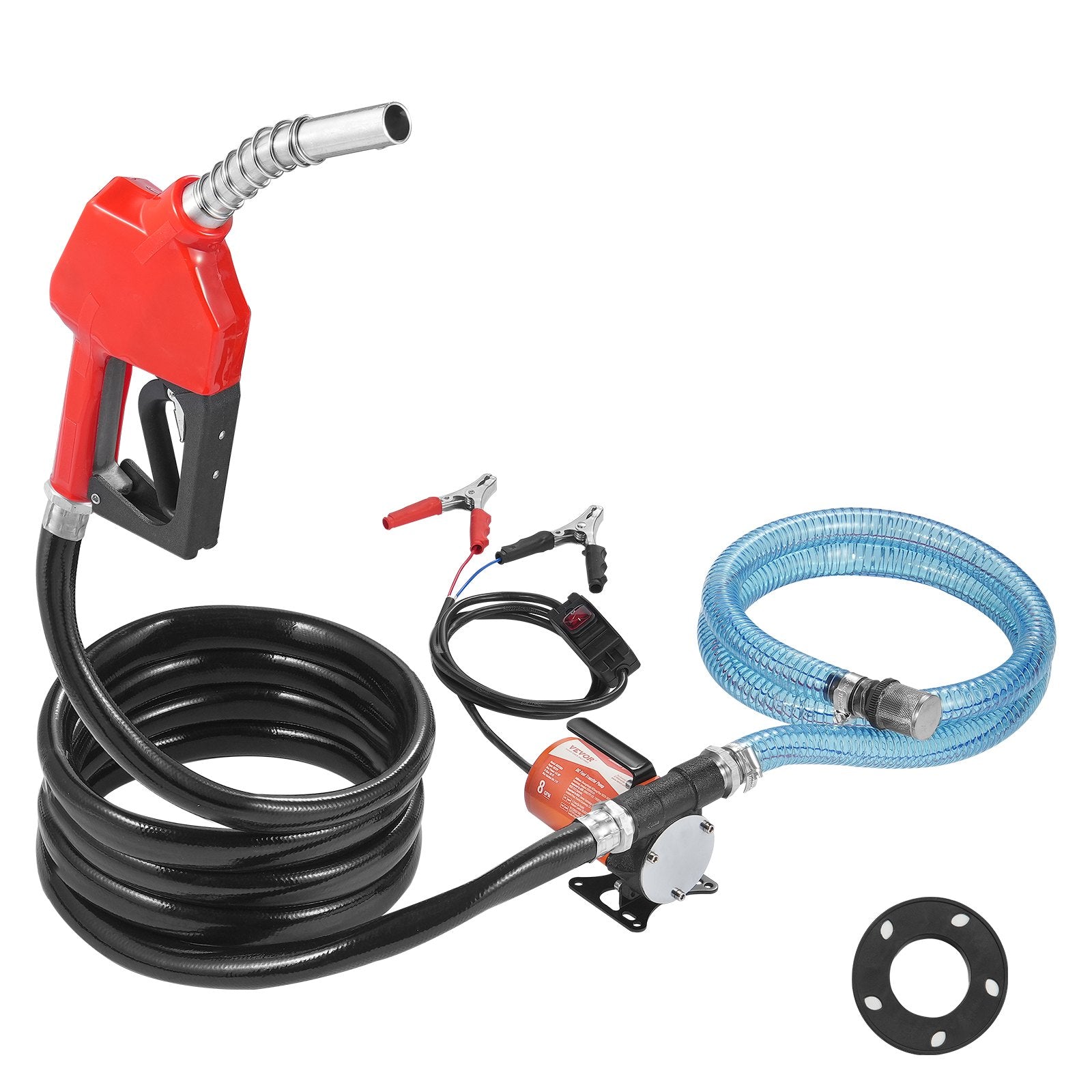 Fuel Transfer Pump 12V DC 8GPM 1/6 HP Portable Electric Auto Shut-Off Nozzle