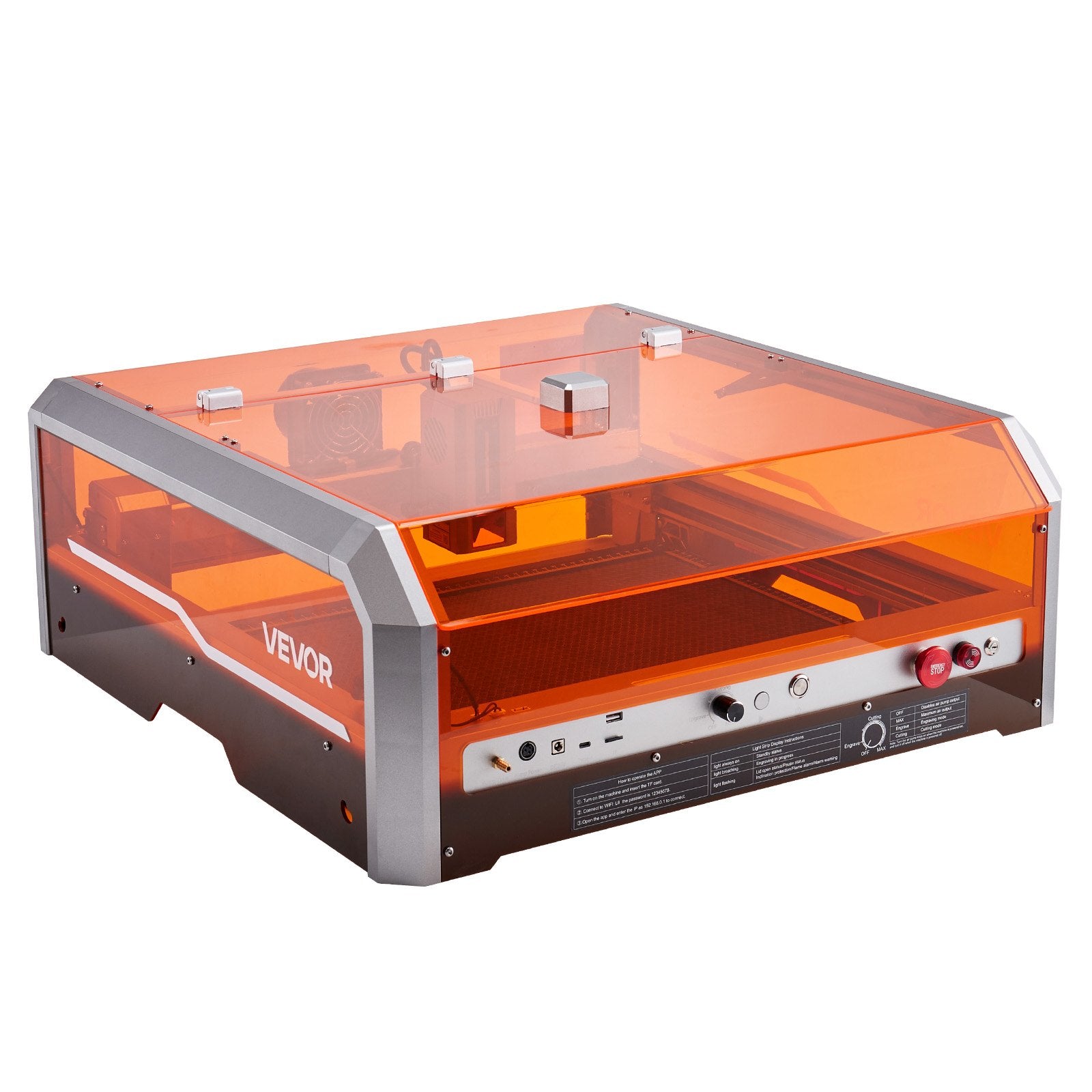 Laser Engraver 20W with Enclosure, 400x400mm Area, Cutter for Wood, Leather, Glass