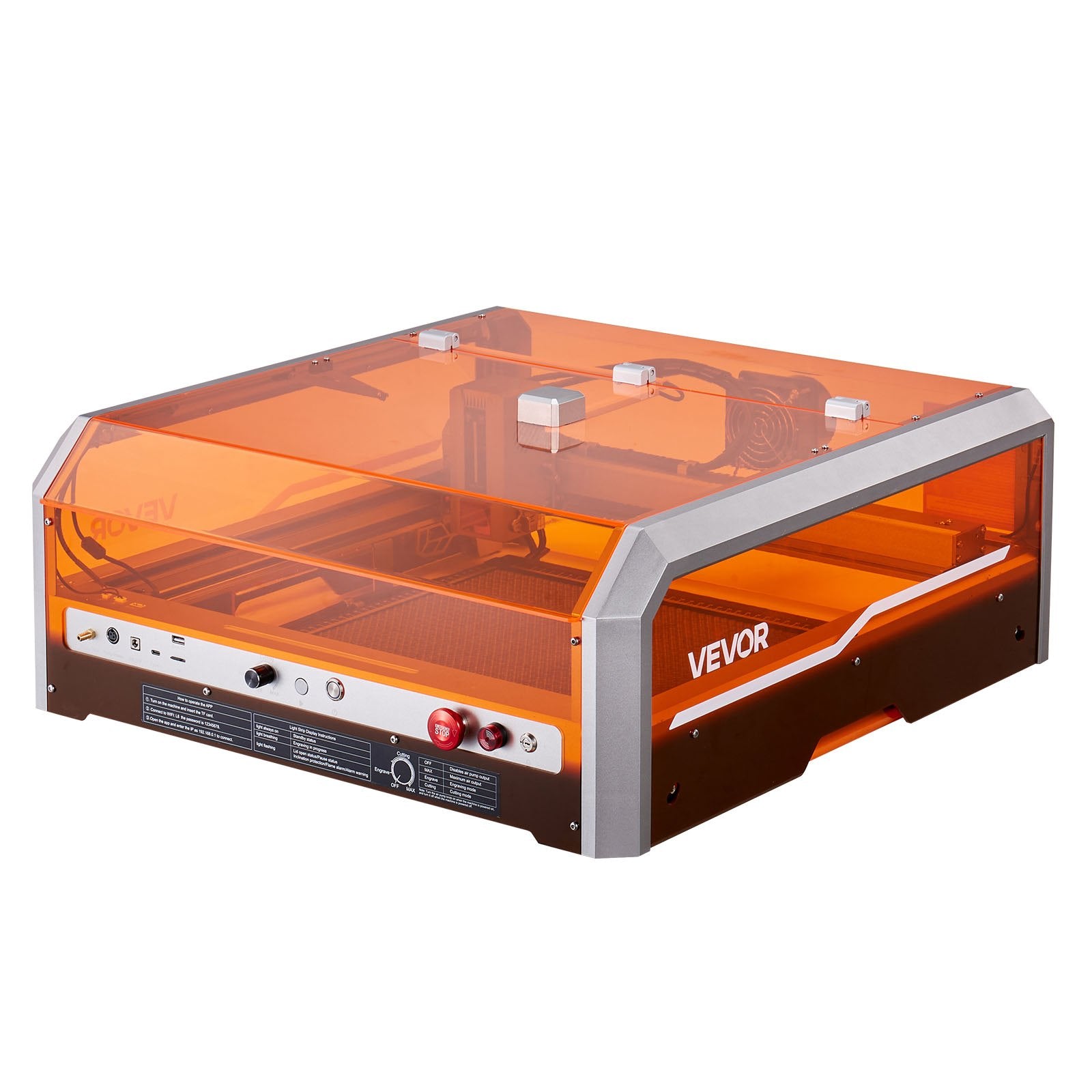 Laser Engraver 20W with Enclosure, 400x400mm Area, Cutter for Wood, Leather, Glass
