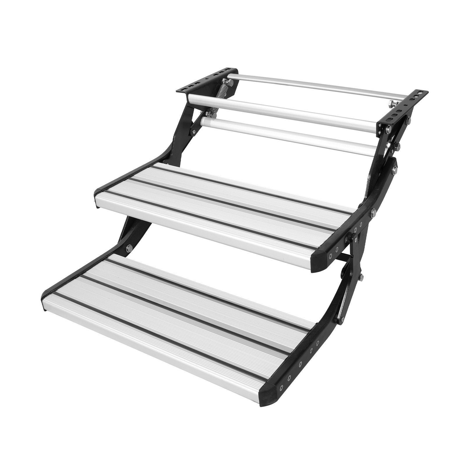 RV Steps 2-Step Manual Retractable Foldable 440lbs Aluminum Non-Slip Trailer