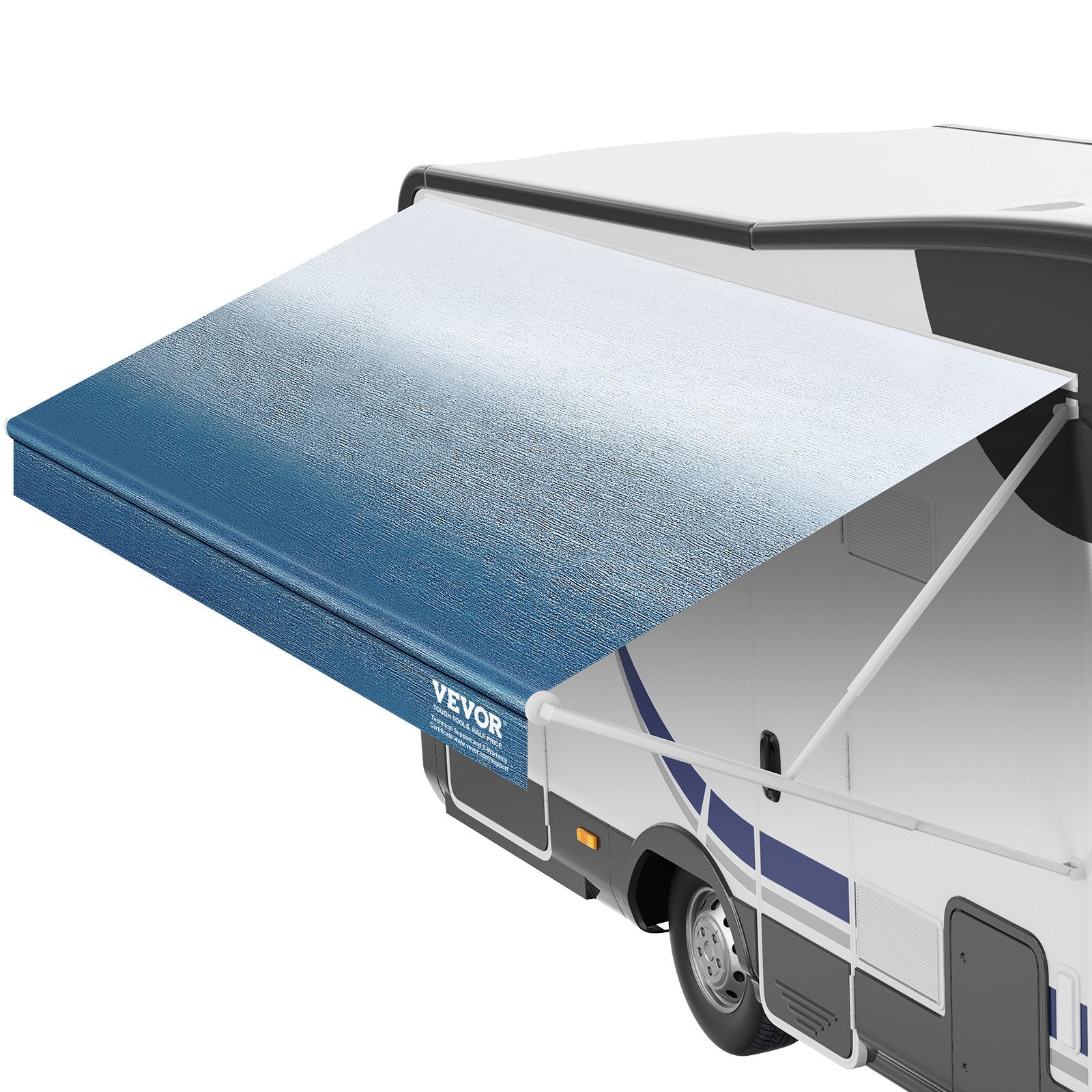 RV Awning Fabric Replacement 615cm 21ft Heavy Duty 3-Ply PVC Waterproof Blue