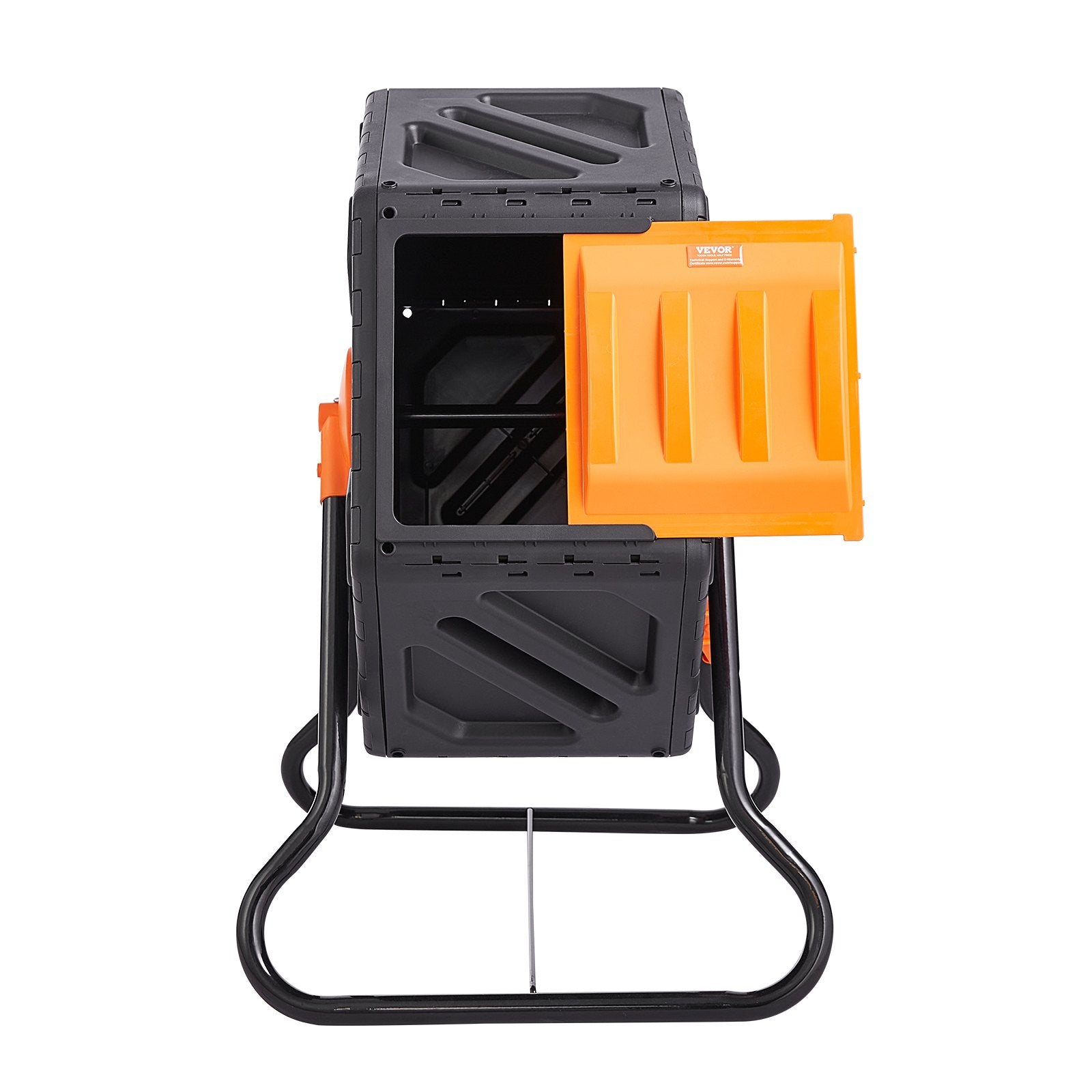 Compost Bin 18.5-Gal Small Rotating Tumbler with Sliding Door Steel Frame