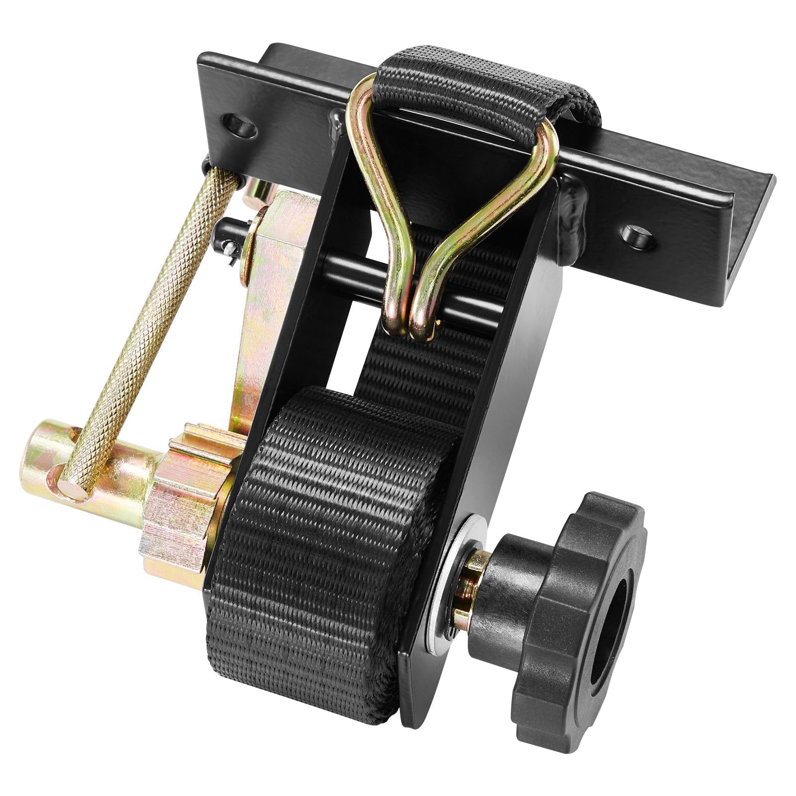 Ladder Rack Ratchet Straps 38mm x 2.25m J-Hooks 226.8kg Black Square 4-Pack