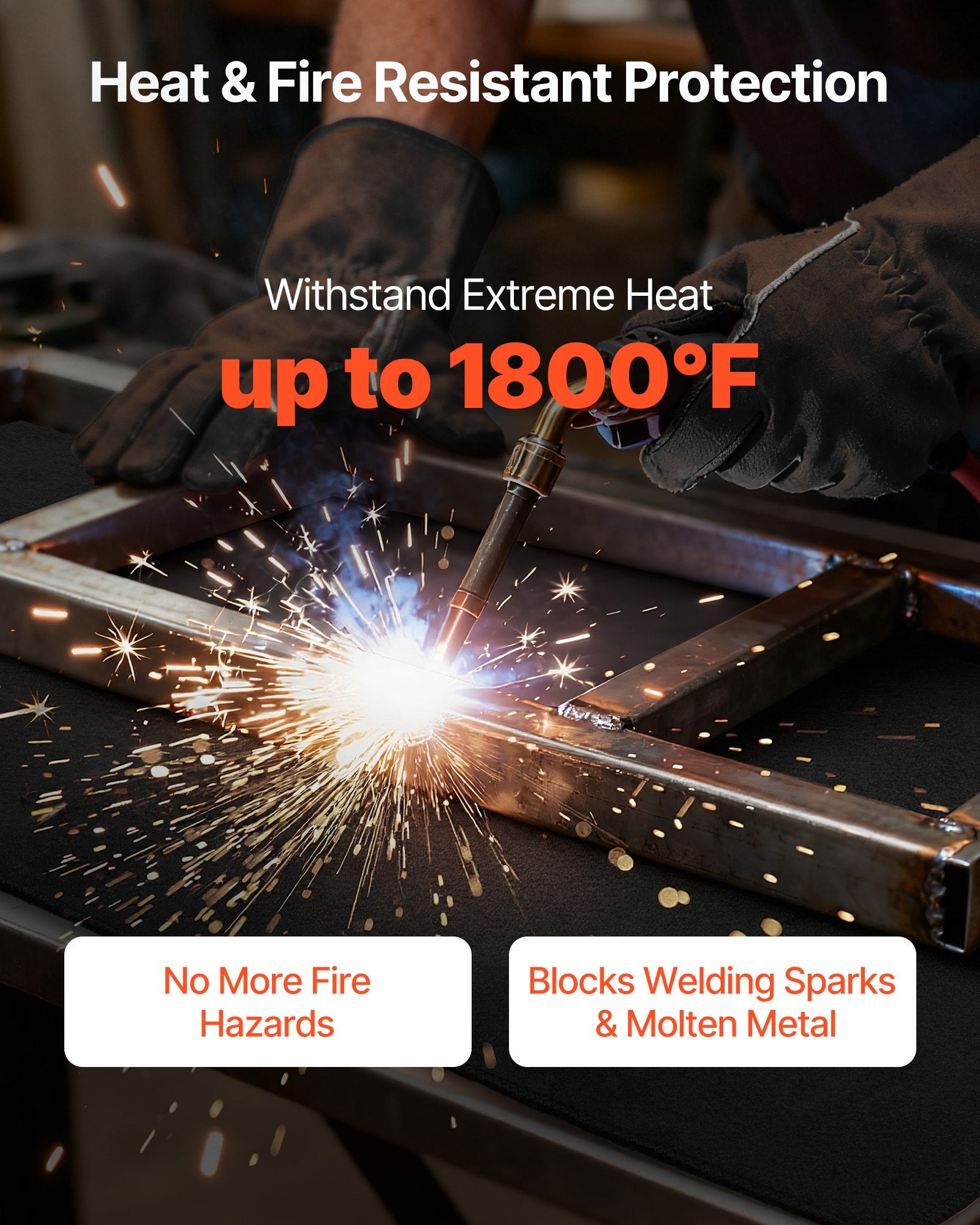 Carbon Felt Welding Blanket 1016x1016mm 3.5mm Flame Retardant Heat-Resistant