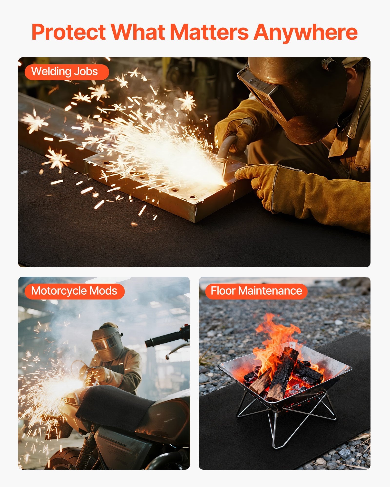 Carbon Felt Welding Blanket 1016x1016mm 3.5mm Flame Retardant Heat-Resistant