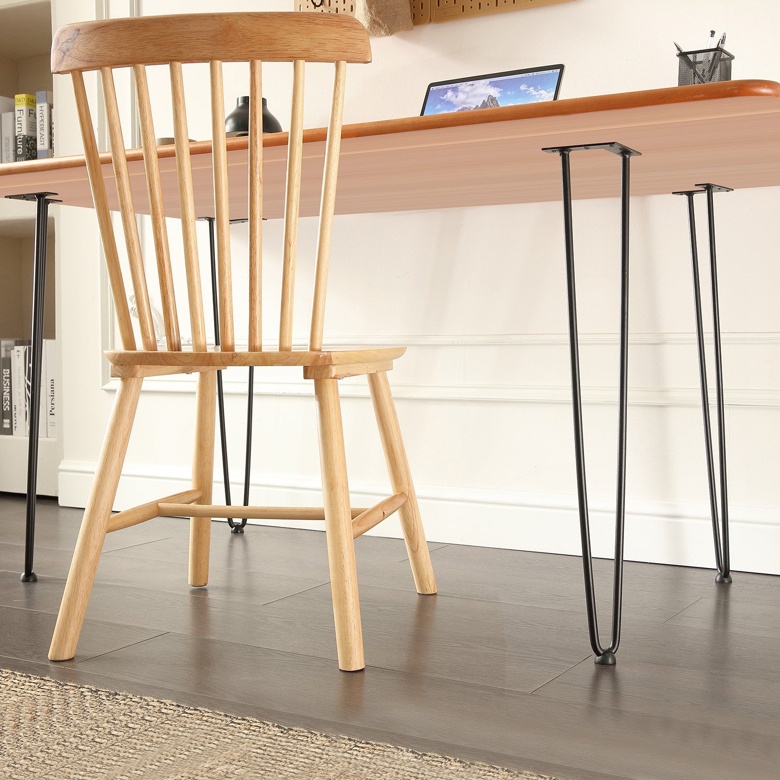 Hairpin Furniture Legs 711.2MM 4PCS, Metal Table Desk Nightstand, 226.8KG Load