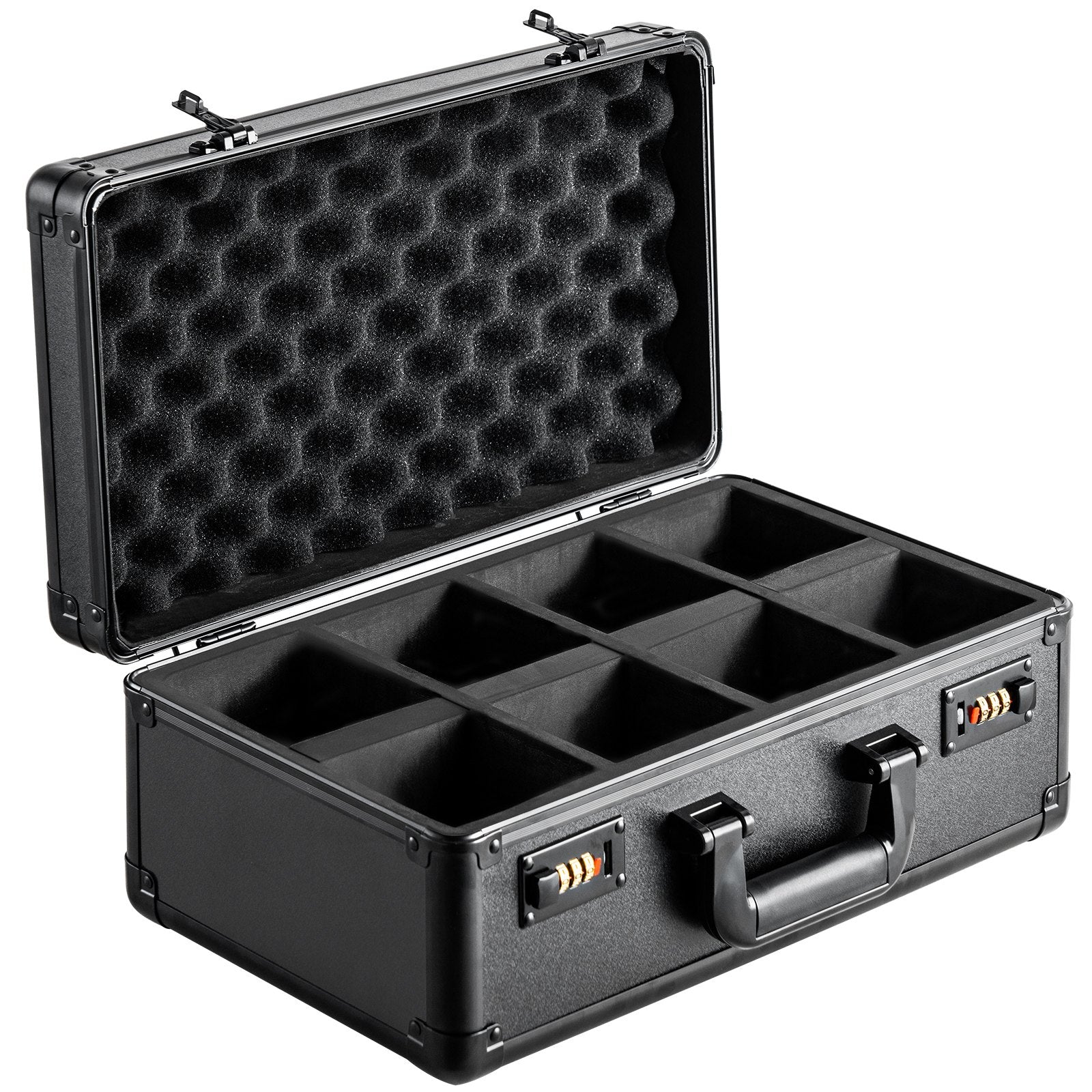 Graded Card Storage Box 4-Slot Case with Lock Foam Dividers for Graded Cards