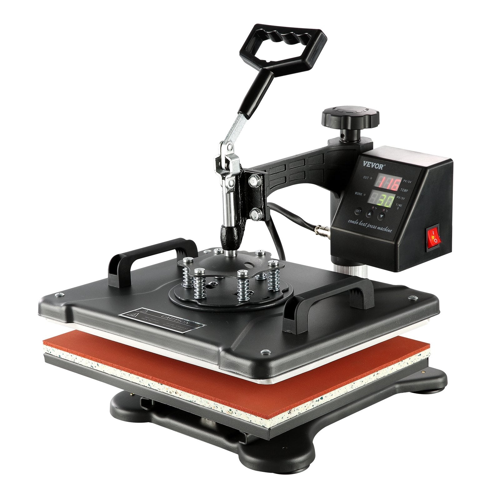 Heat Press Machine 1400W 8-in-1 Sublimation Steel Frame Temperature Time Control