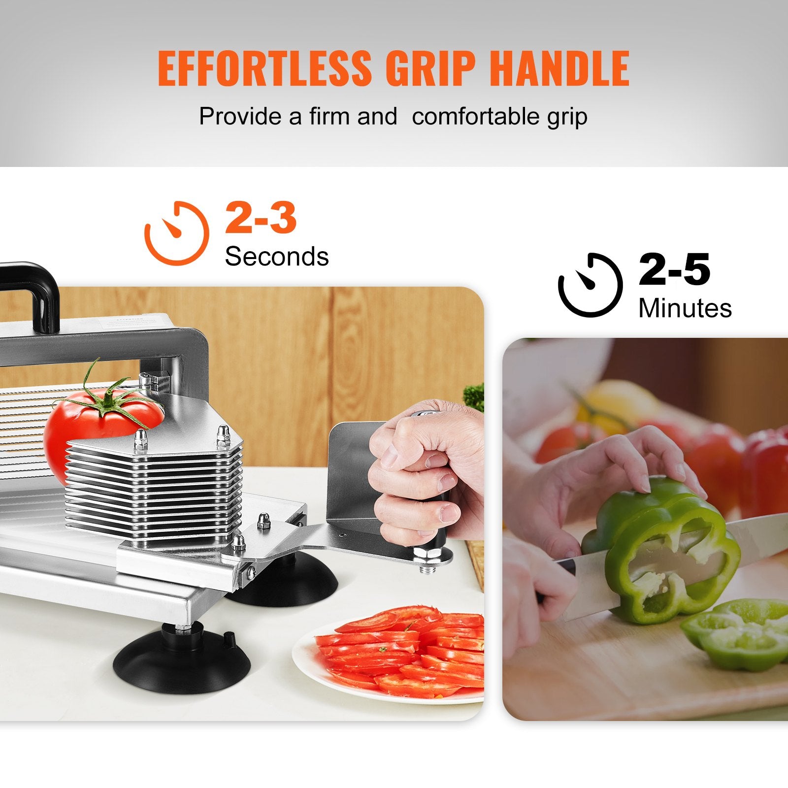 Commercial Tomato Slicer Stainless Steel Manual Tomato Cutter 1/4"+3/8"+3/16"