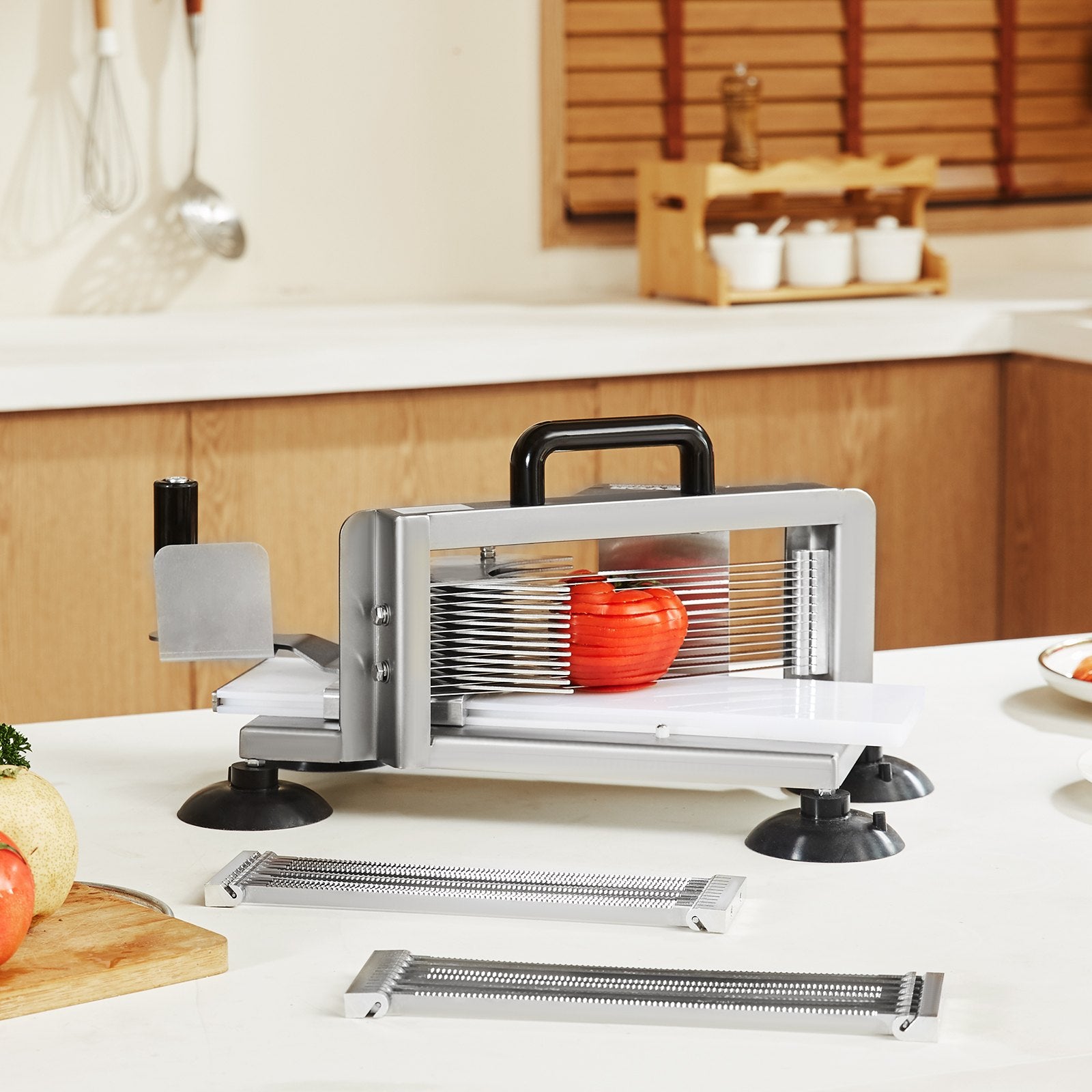 Commercial Tomato Slicer Stainless Steel Manual Tomato Cutter 1/4"+3/8"+3/16"