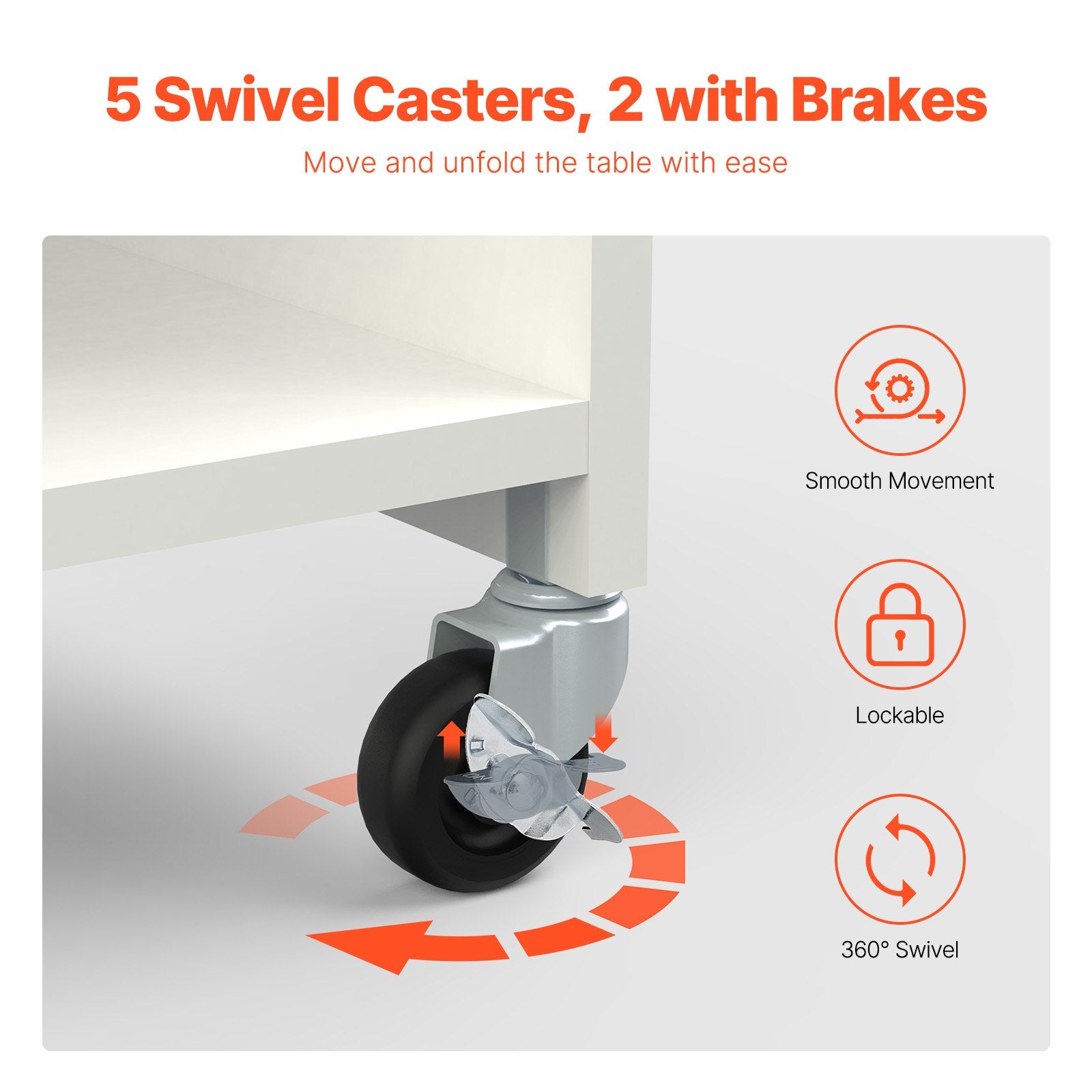 Folding Sewing Table with Wheels, Shelves, Storage, Cabinet for Sewing Machine