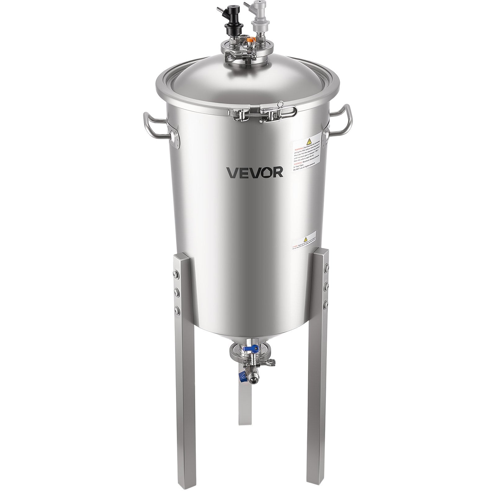 Stainless Steel 8 Gal/30L Conical Fermenter with Legs, Lid, Handle & Thermometer