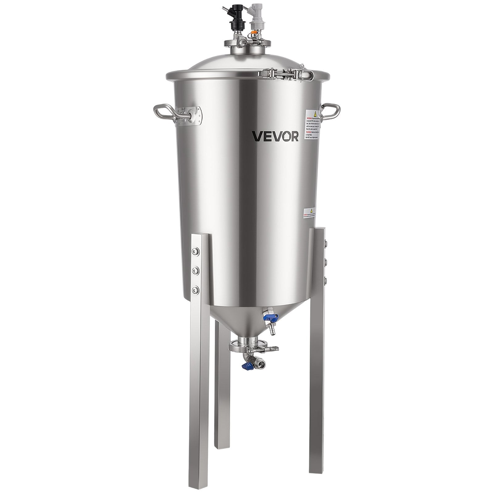 Stainless Steel 8 Gal/30L Conical Fermenter with Legs, Lid, Handle & Thermometer