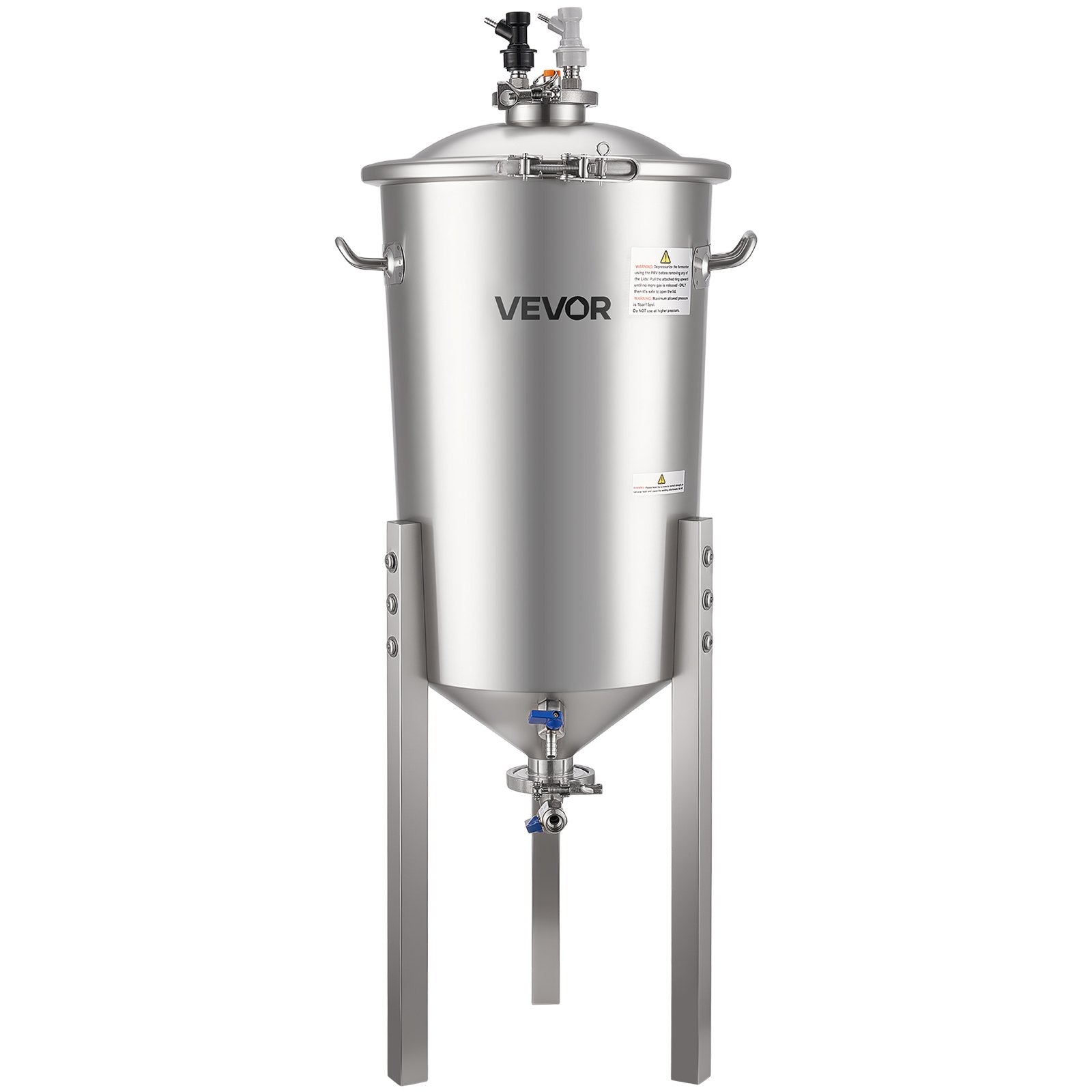 Stainless Steel 8 Gal/30L Conical Fermenter with Legs, Lid, Handle & Thermometer