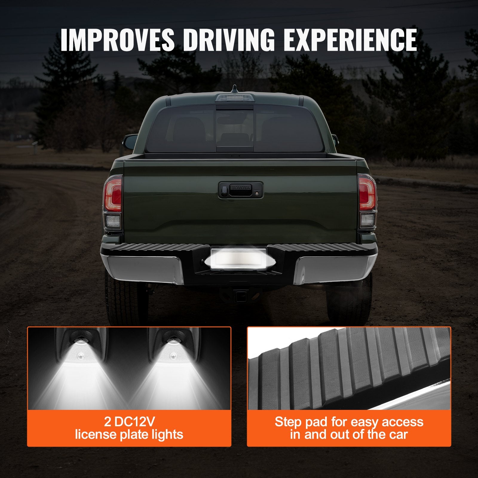 Rear Step Bumper for 2008-2016 Ford F250/F350 Chrome Steel with Step Pad