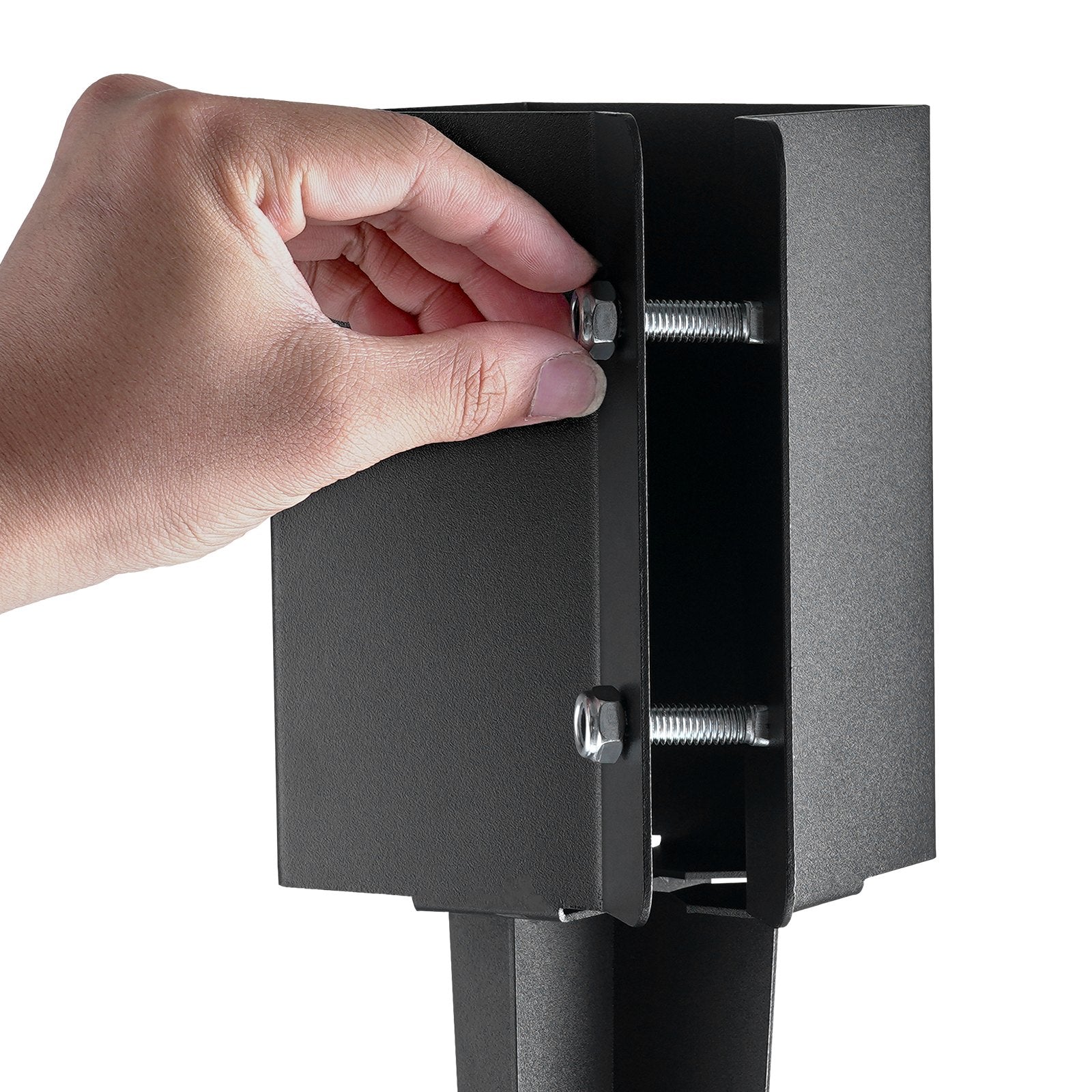 Fence Post Anchor Ground Spike 4-Pack 91x11x11cm Metal Black Powder Coated