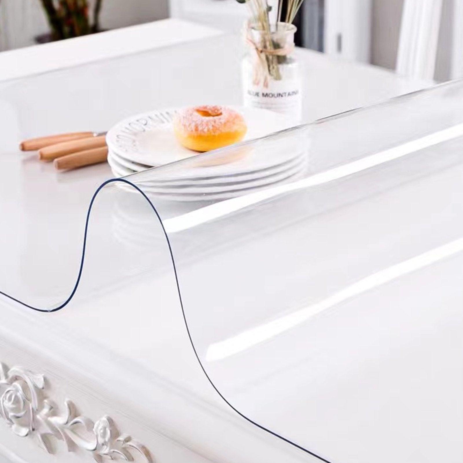 Plastic Table Cover 101.6x182.8cm 1.5mm Clear Waterproof Protector