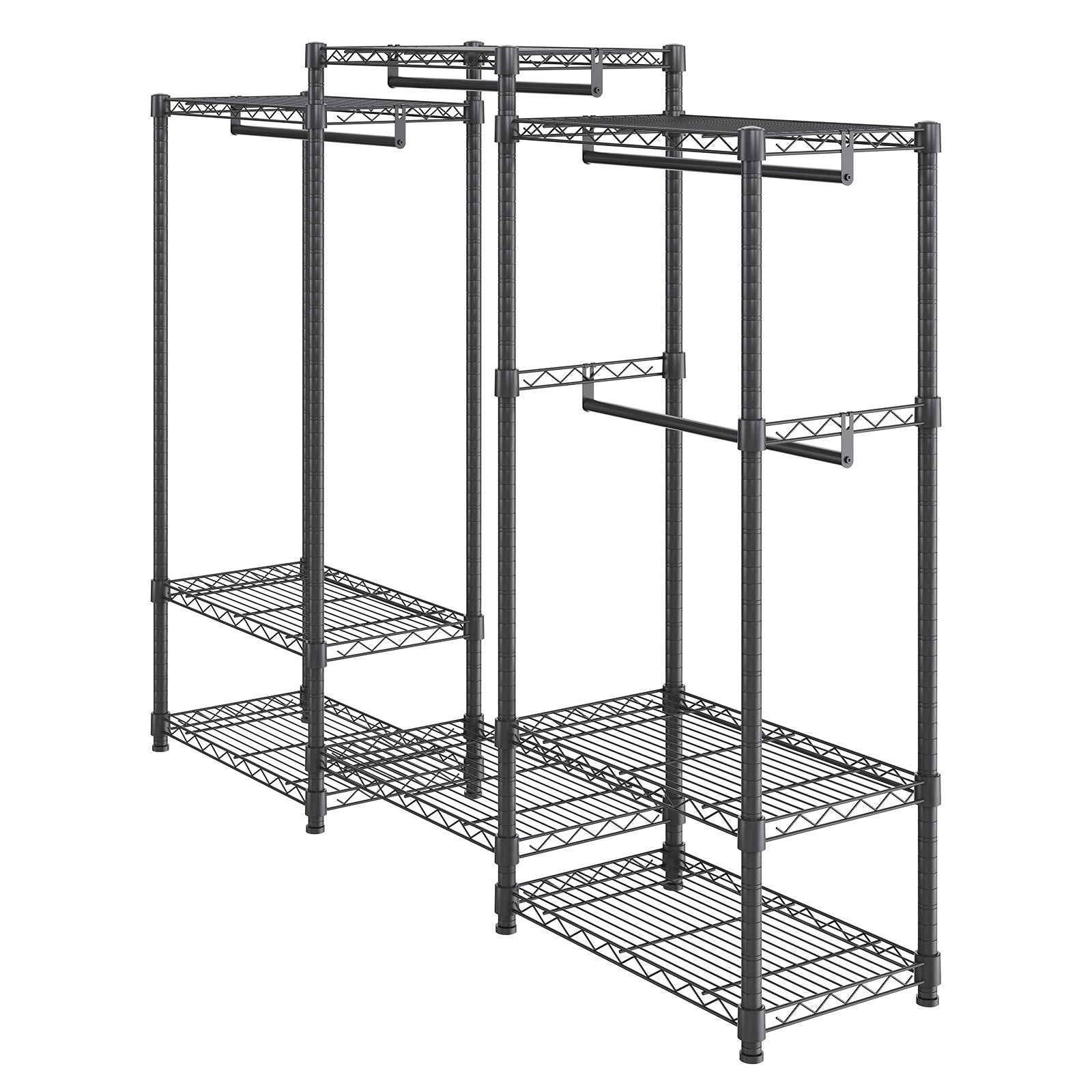 Heavy Duty Clothes Rack Rolling Wardrobe with Shelves 800 lbs