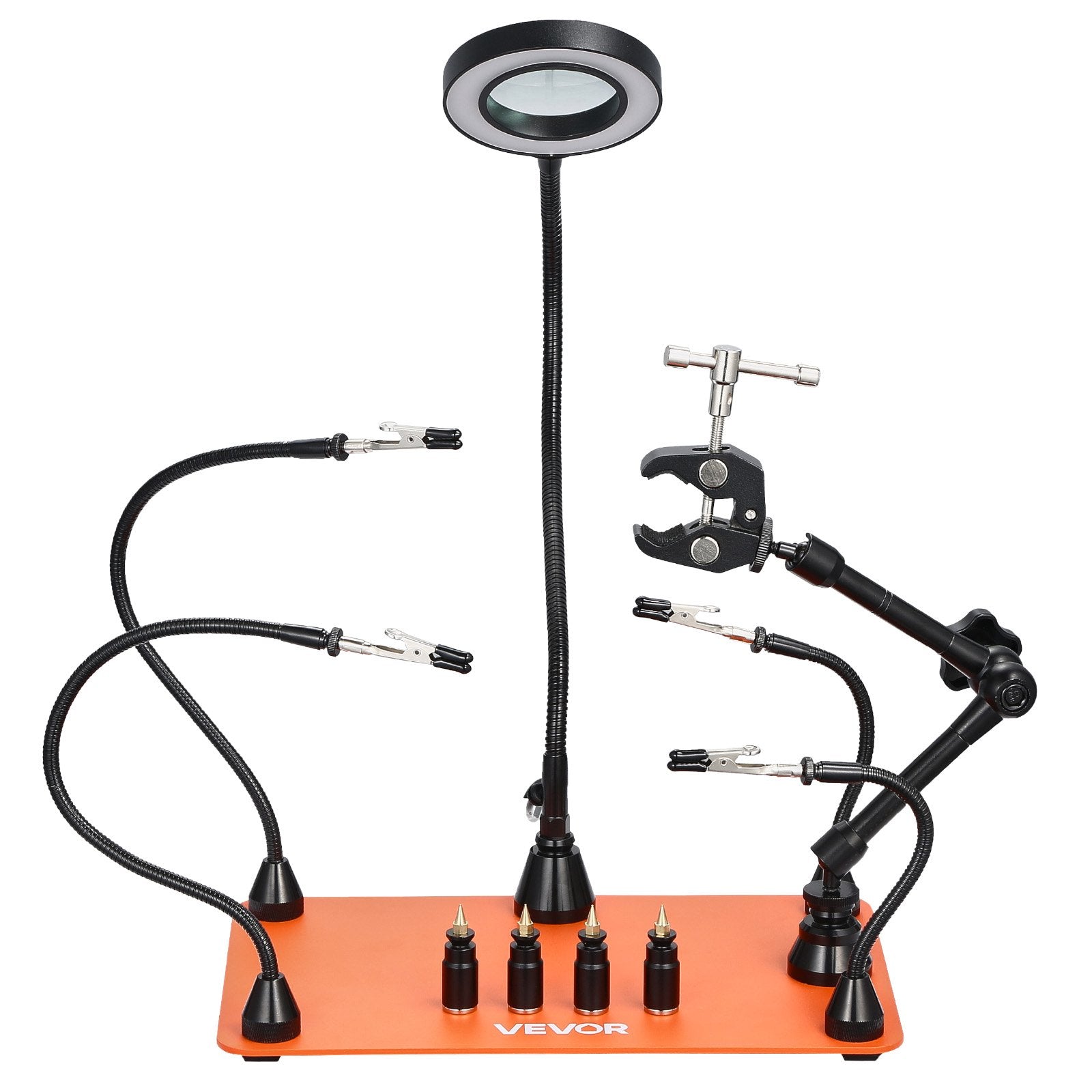 Magnetic Helping Hands Soldering Station Third Hand Tool with 3X LED Lamp 4 PCB