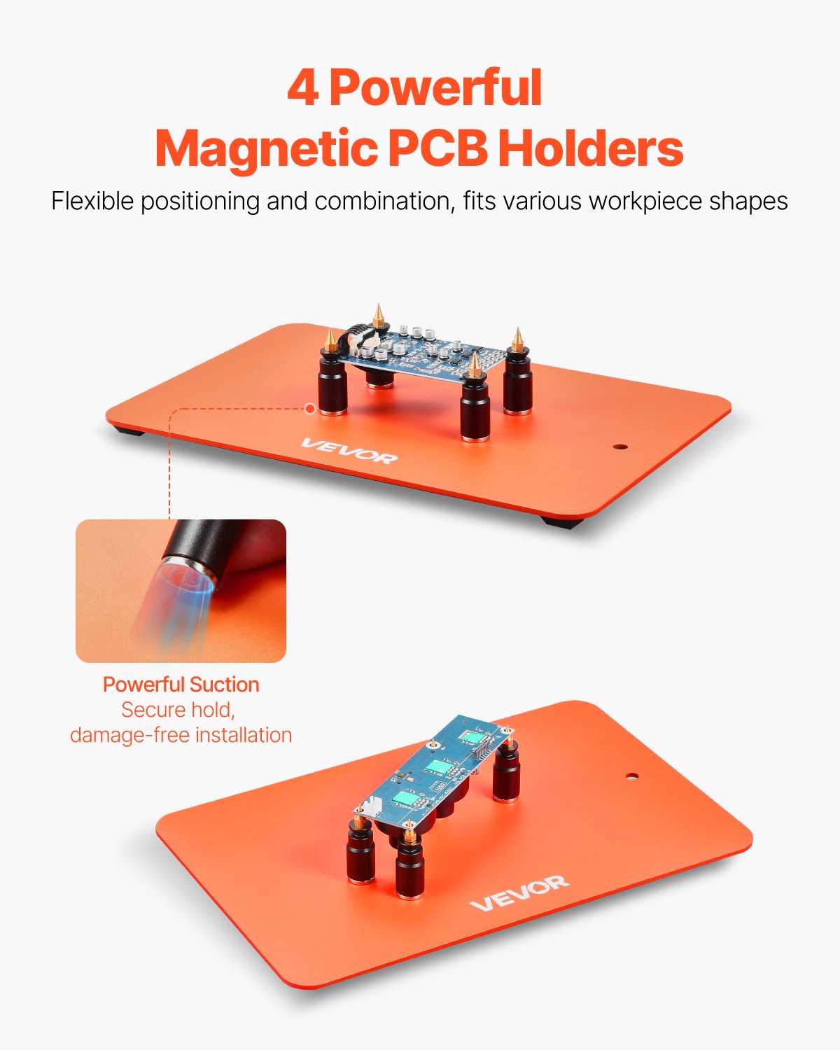 Soldering Station Magnetic Helping Hands 4 Arms Third Hand 3X LED Lamp 4 PCB