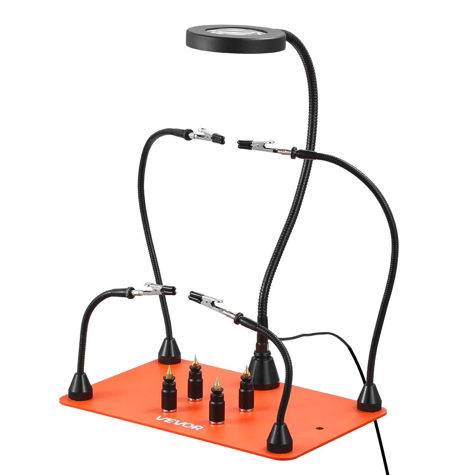 Soldering Station Magnetic Helping Hands 4 Arms Third Hand 3X LED Lamp 4 PCB