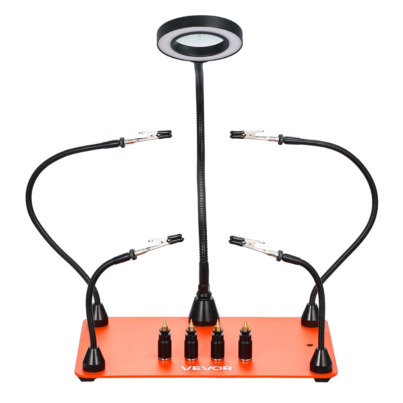 Soldering Station Magnetic Helping Hands 4 Arms Third Hand 3X LED Lamp 4 PCB
