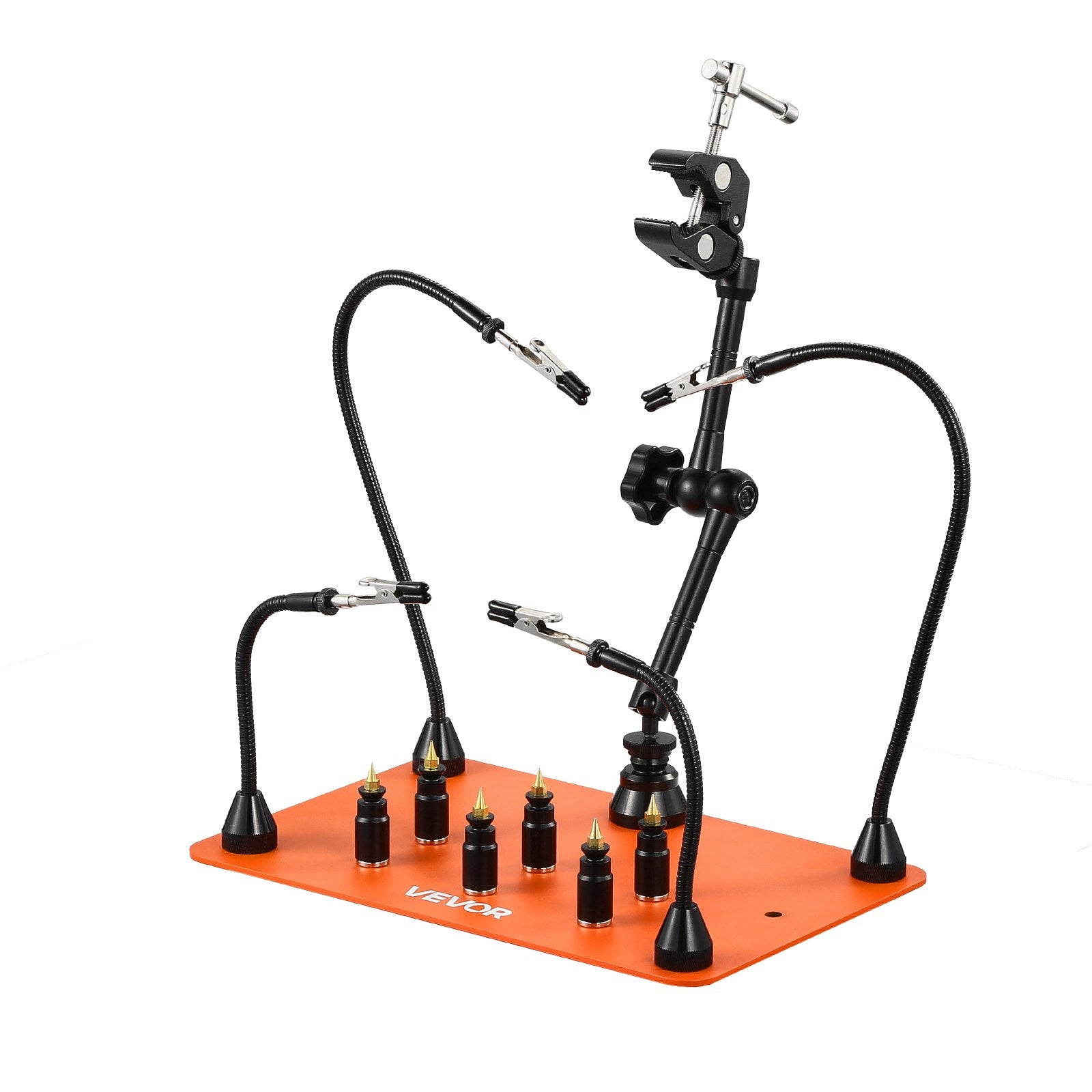 Magnetic Helping Hands Soldering Station, 4 Flexible Arms, Heavy-Duty Base
