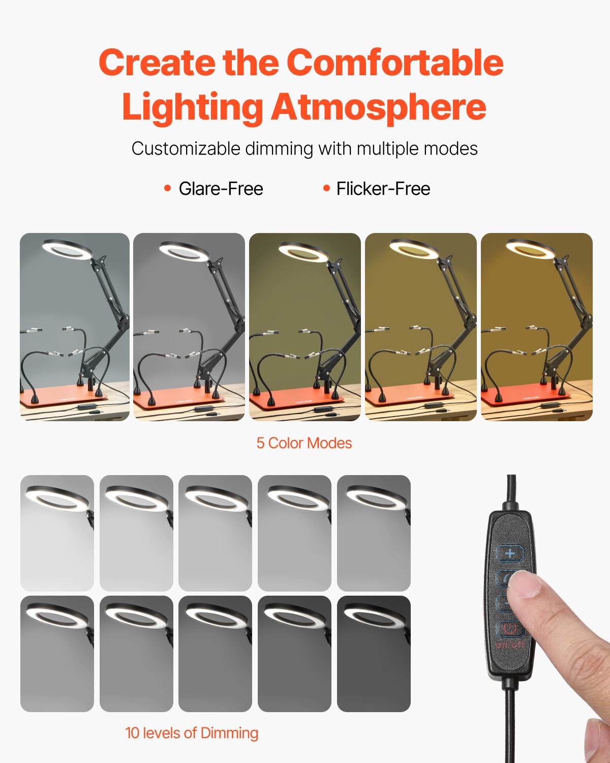 Soldering Station Magnetic Helping Hands 4 Arms Third Hand 3X LED Lamp Base