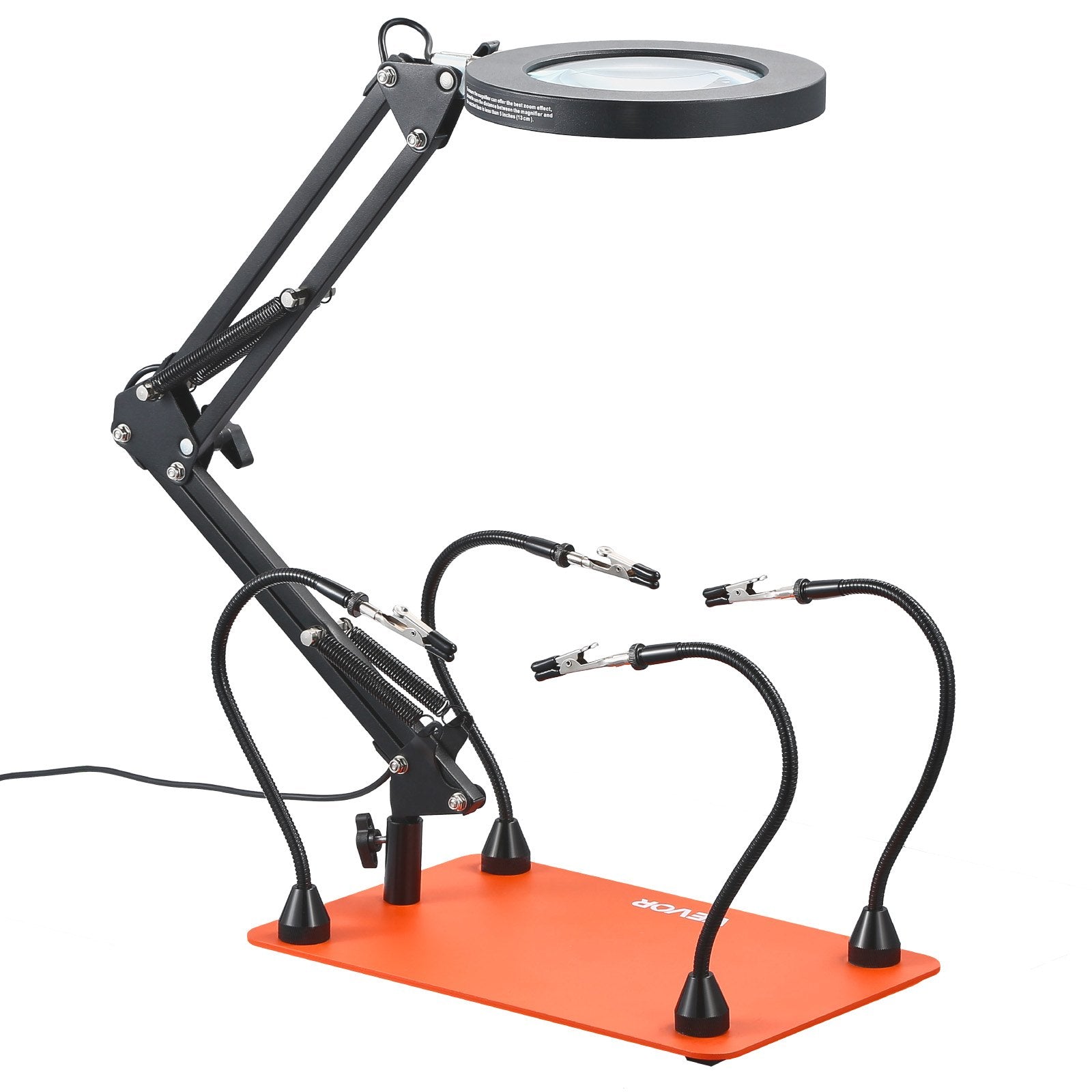 Soldering Station Magnetic Helping Hands 4 Arms Third Hand 3X LED Lamp Base