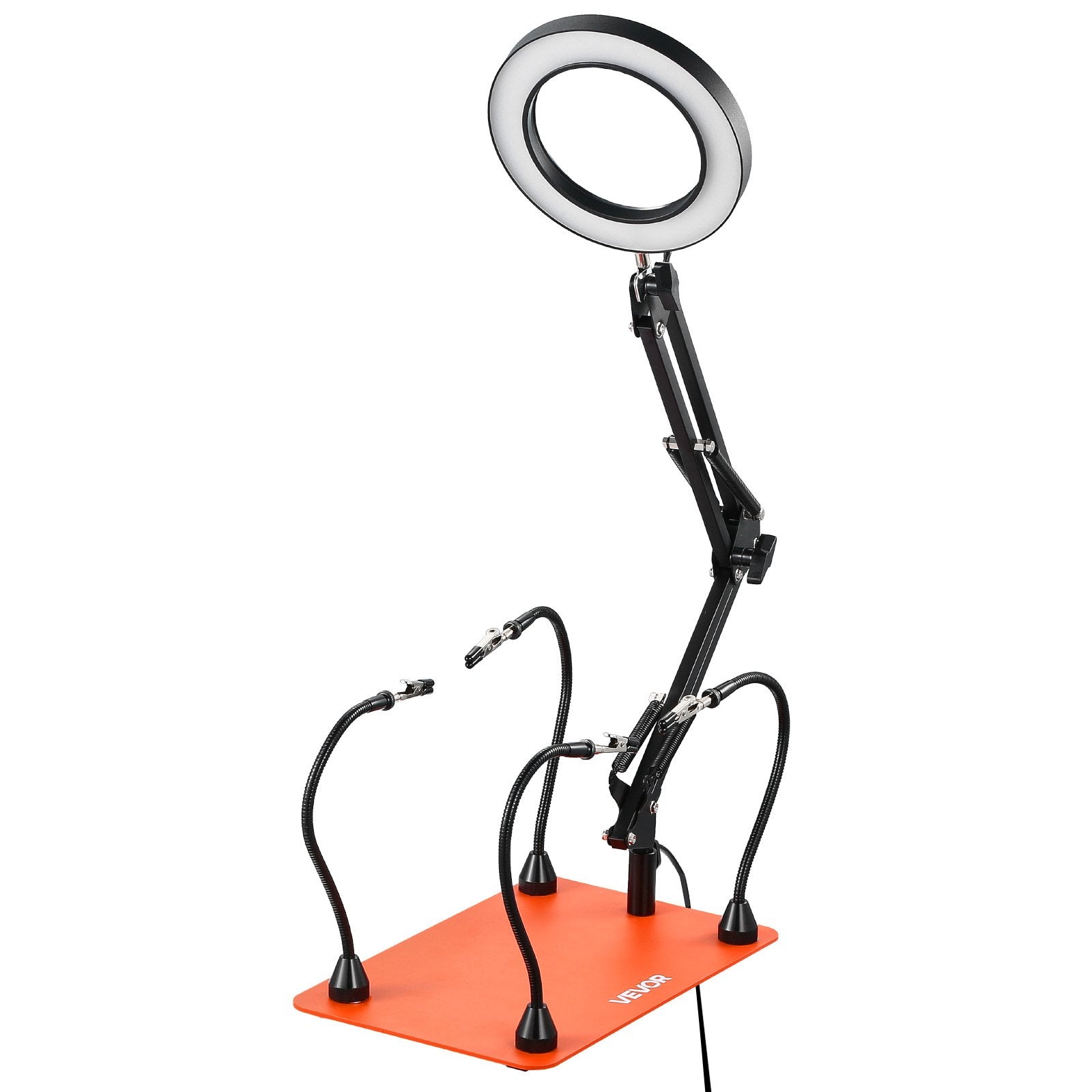 Soldering Station Magnetic Helping Hands 4 Arms Third Hand 3X LED Lamp Base