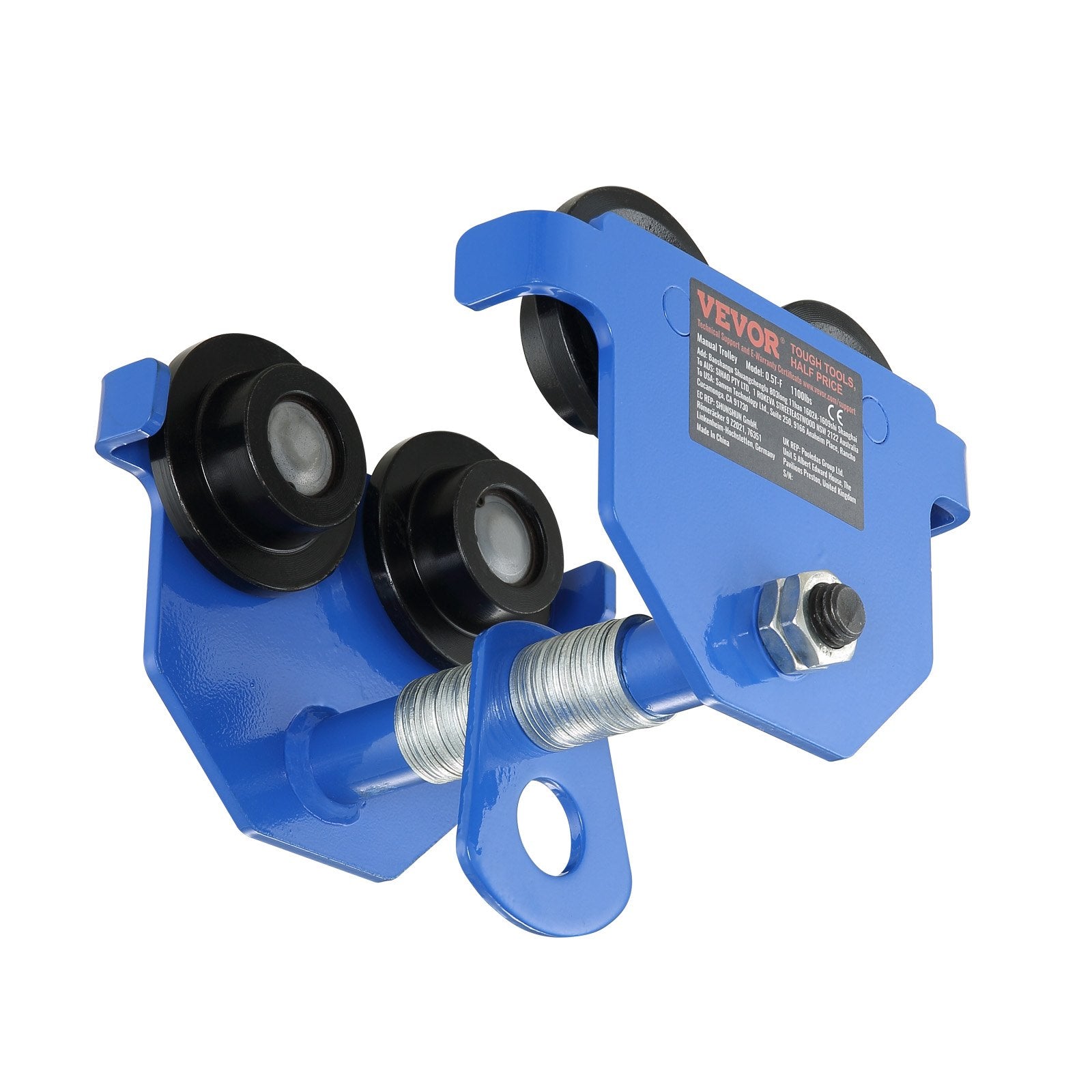 0.5 Ton Push Beam Trolley Dual Wheel Adjustable I-Beam Heavy Duty