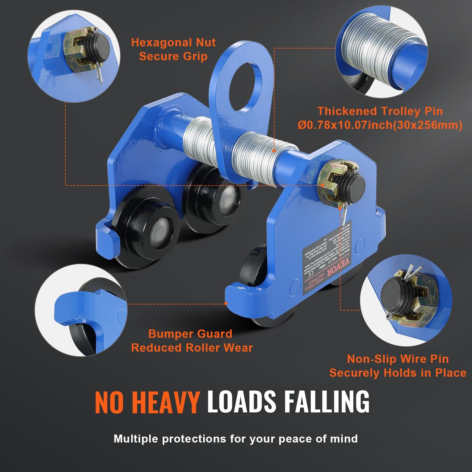 2 Ton Manual Push Beam Trolley Adjustable Dual Wheel Heavy Duty I-Beam Hoist