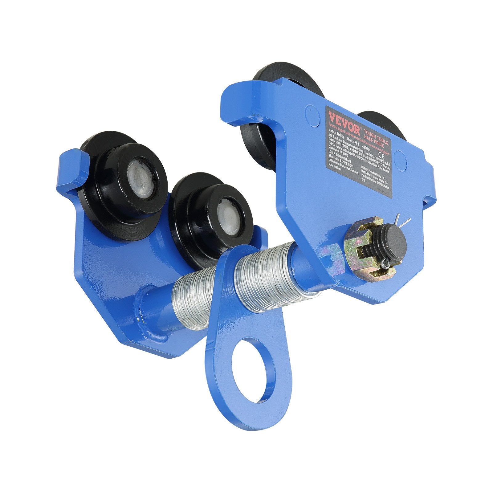 2 Ton Manual Push Beam Trolley Adjustable Dual Wheel Heavy Duty I-Beam Hoist